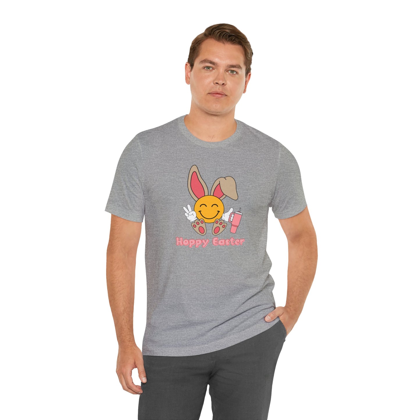 Hoppy Easter Smiley Cup Unisex Jersey Short Sleeve Tee