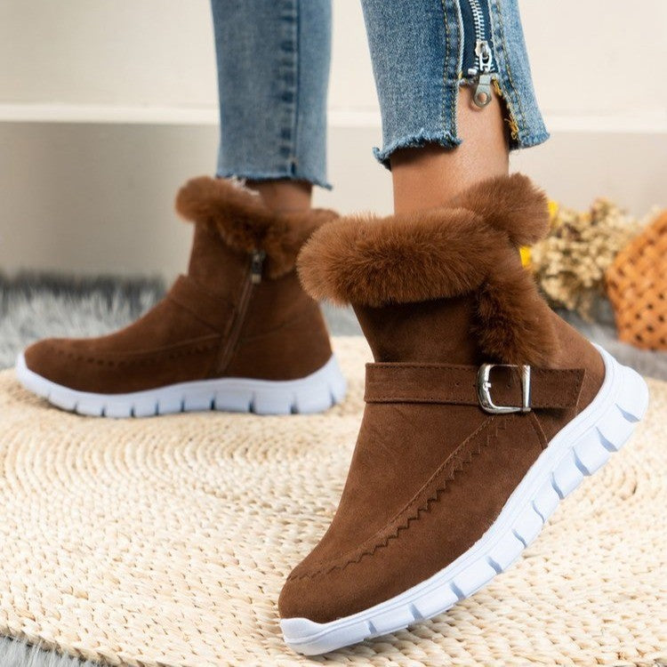 Plush Ankle Snow Boots