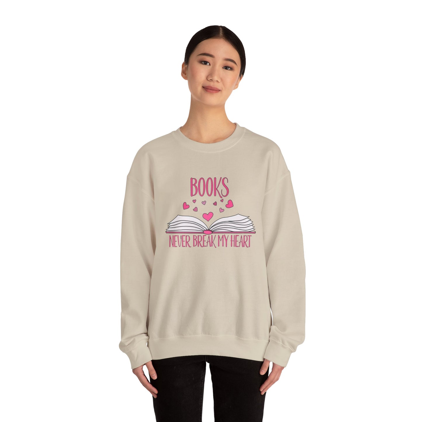 Books Never Break My Heart Unisex Heavy Blend™ Crewneck Sweatshirt