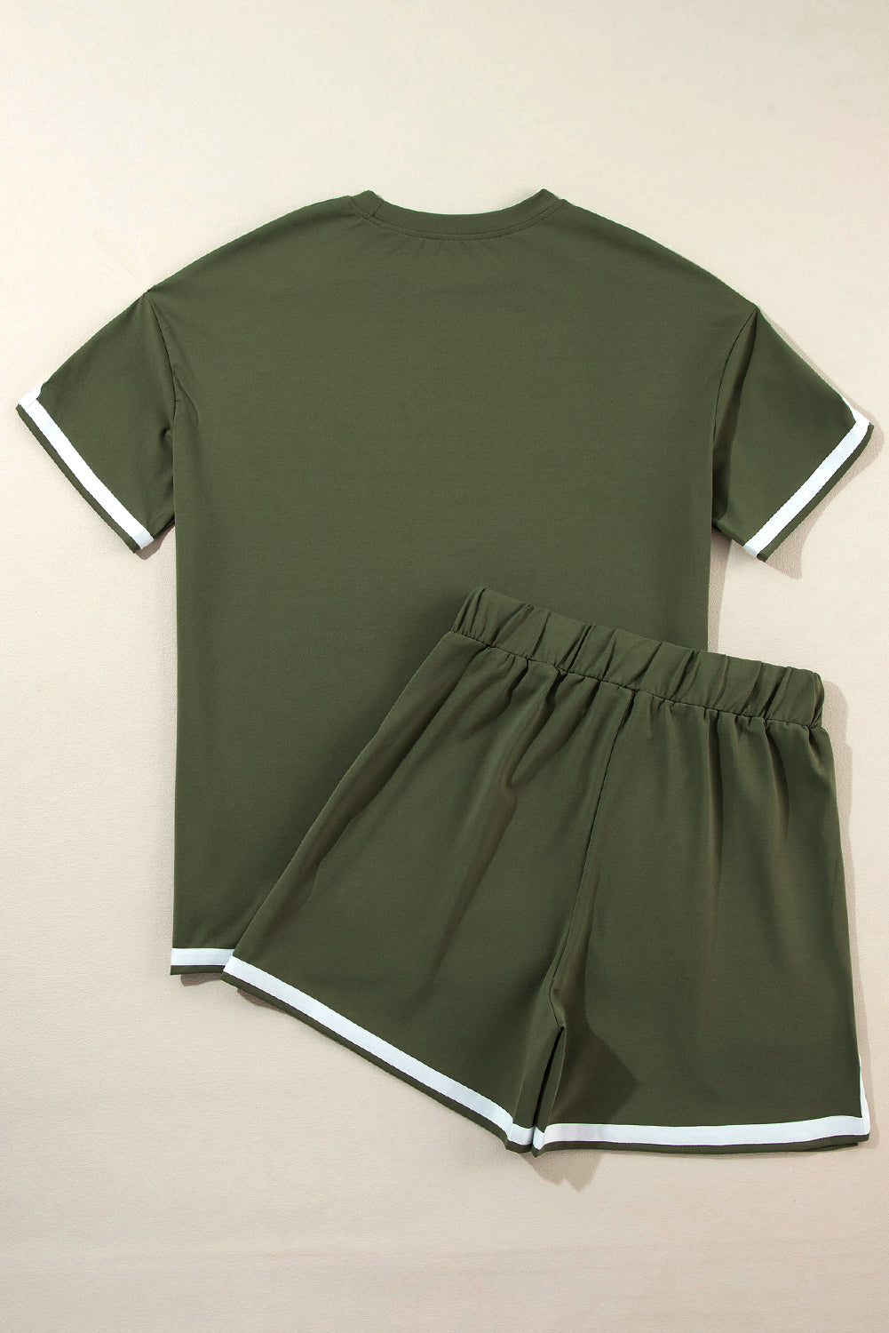 Contrast Trim Tee and Shorts Set