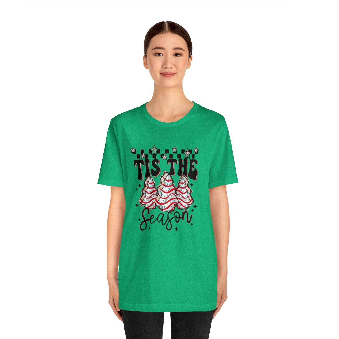 Tis the Season Christmas Tree Cake Unisex Jersey Short Sleeve Tee