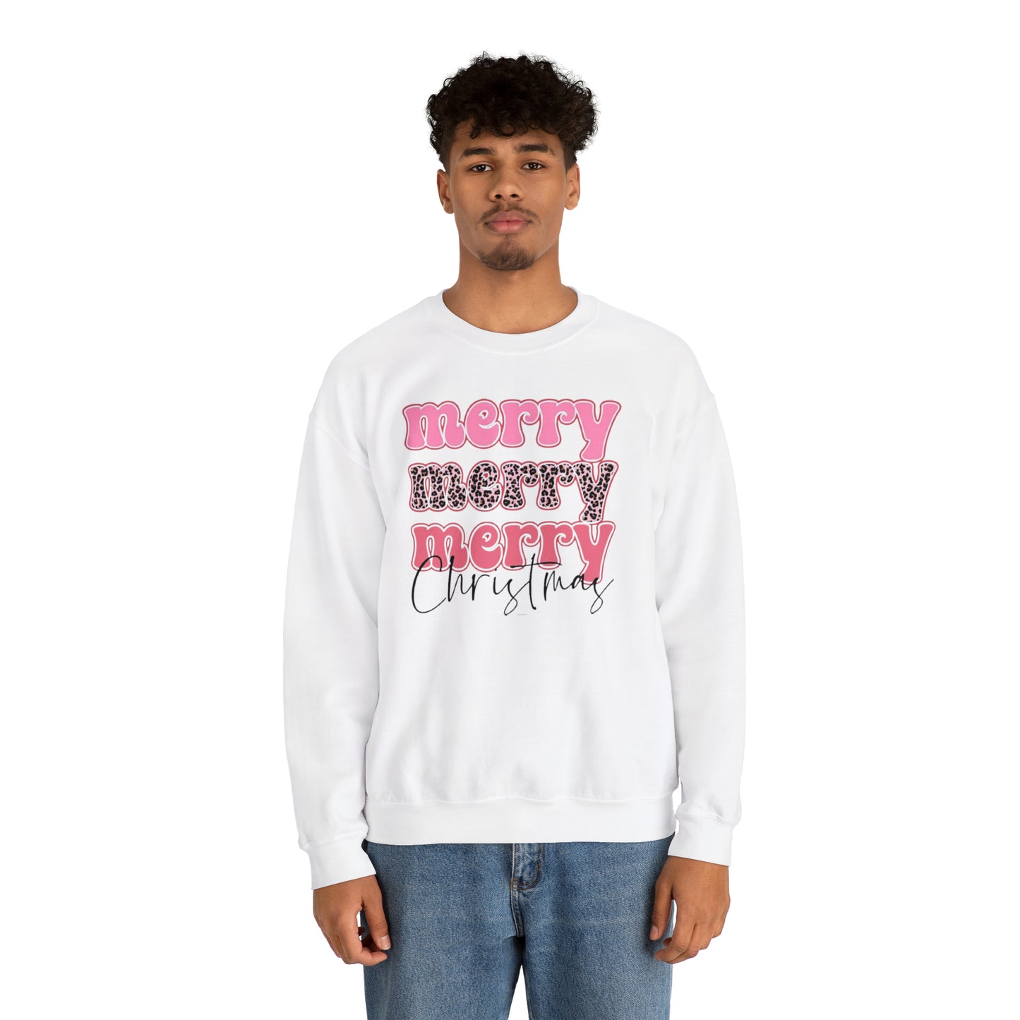 Merry Merry Merry Christmas Unisex Heavy Blend™ Crewneck Sweatshirt