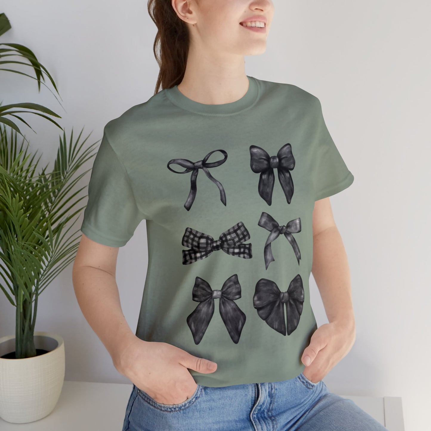 Black Bow Coquette Design Unisex Jersey Short Sleeve Tee