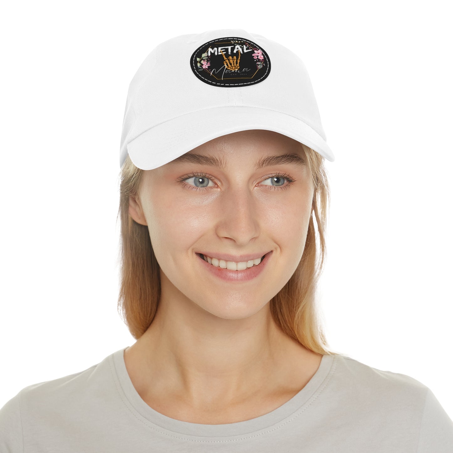 Metal Mama Dad Hat with Leather Patch (Round)