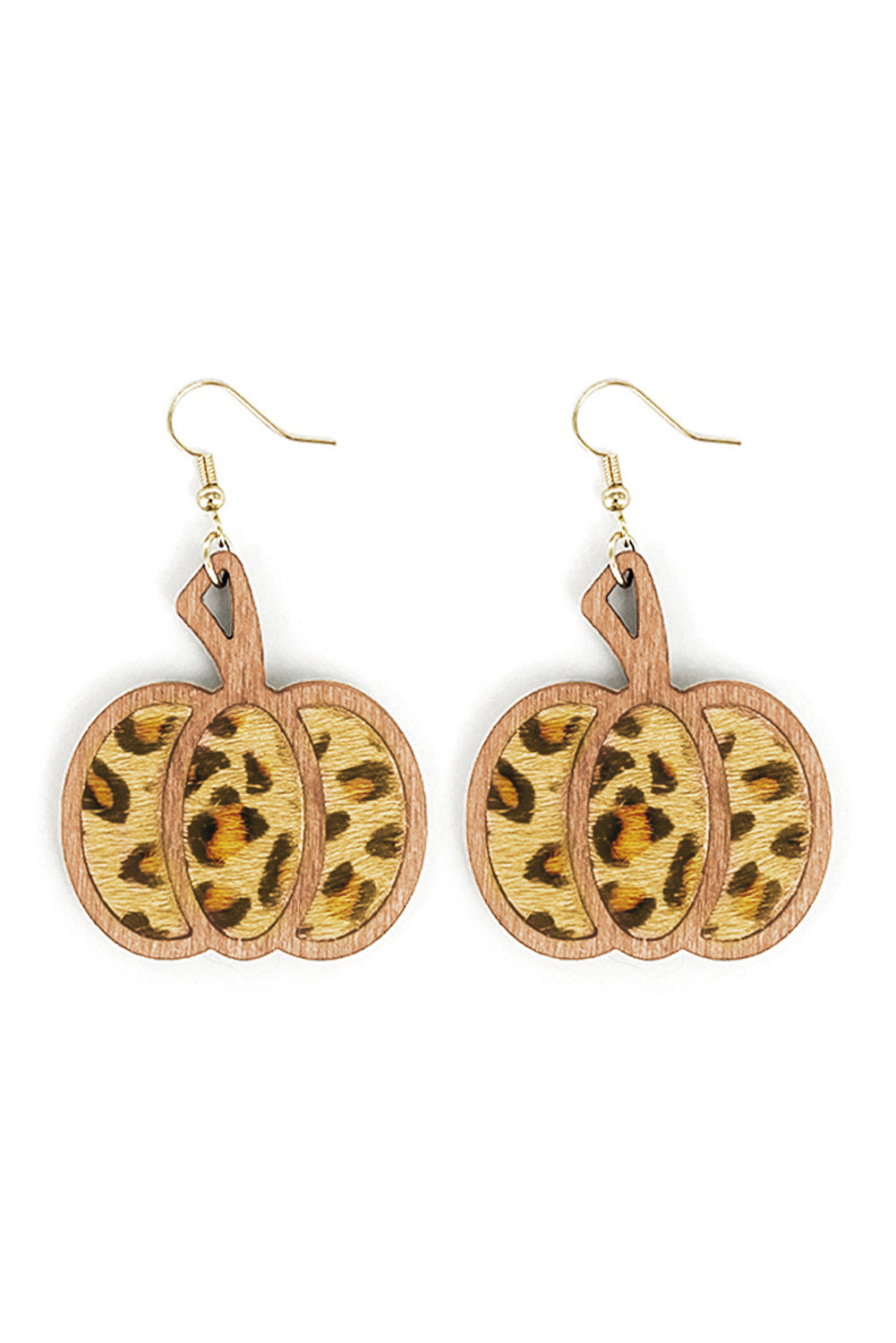 Leopard print Pumpkin Shape Drop Earrings