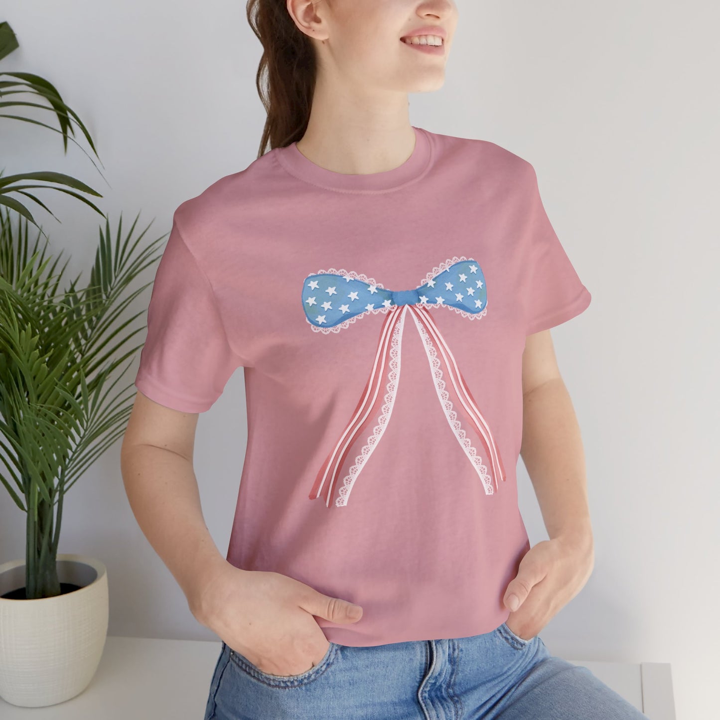 Patriotic Bow Unisex Jersey Short Sleeve Tee