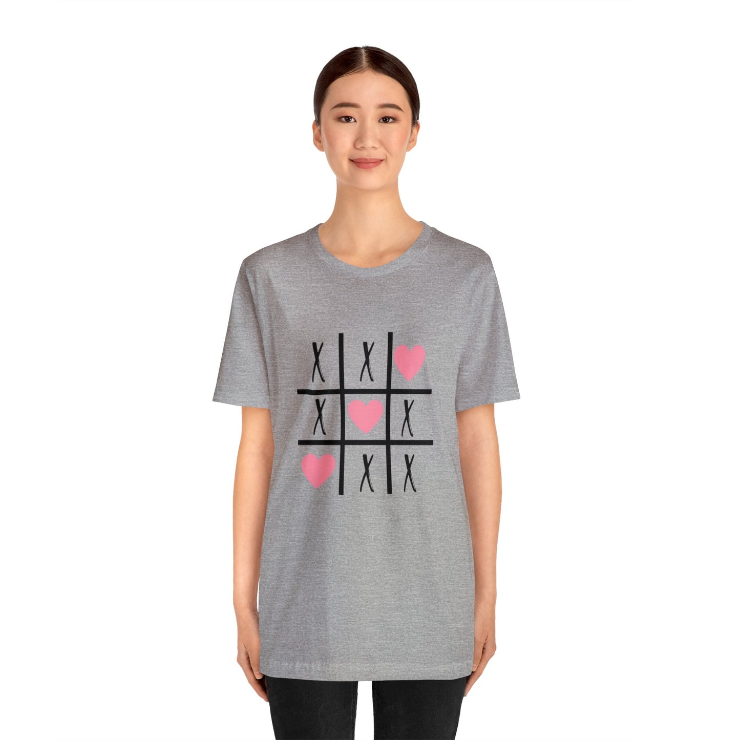 Tic Tac Toe Heart Unisex Jersey Short Sleeve Tee