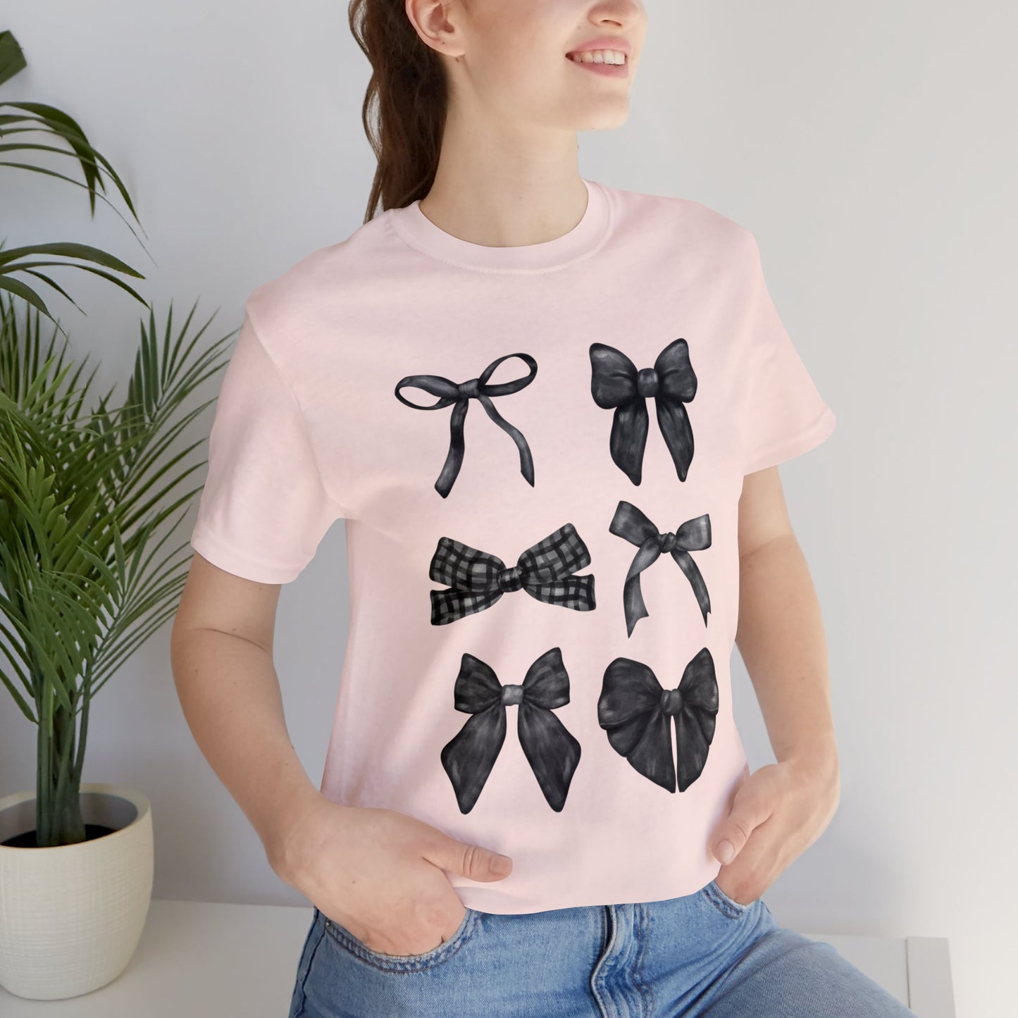 Black Bow Coquette Design Unisex Jersey Short Sleeve Tee