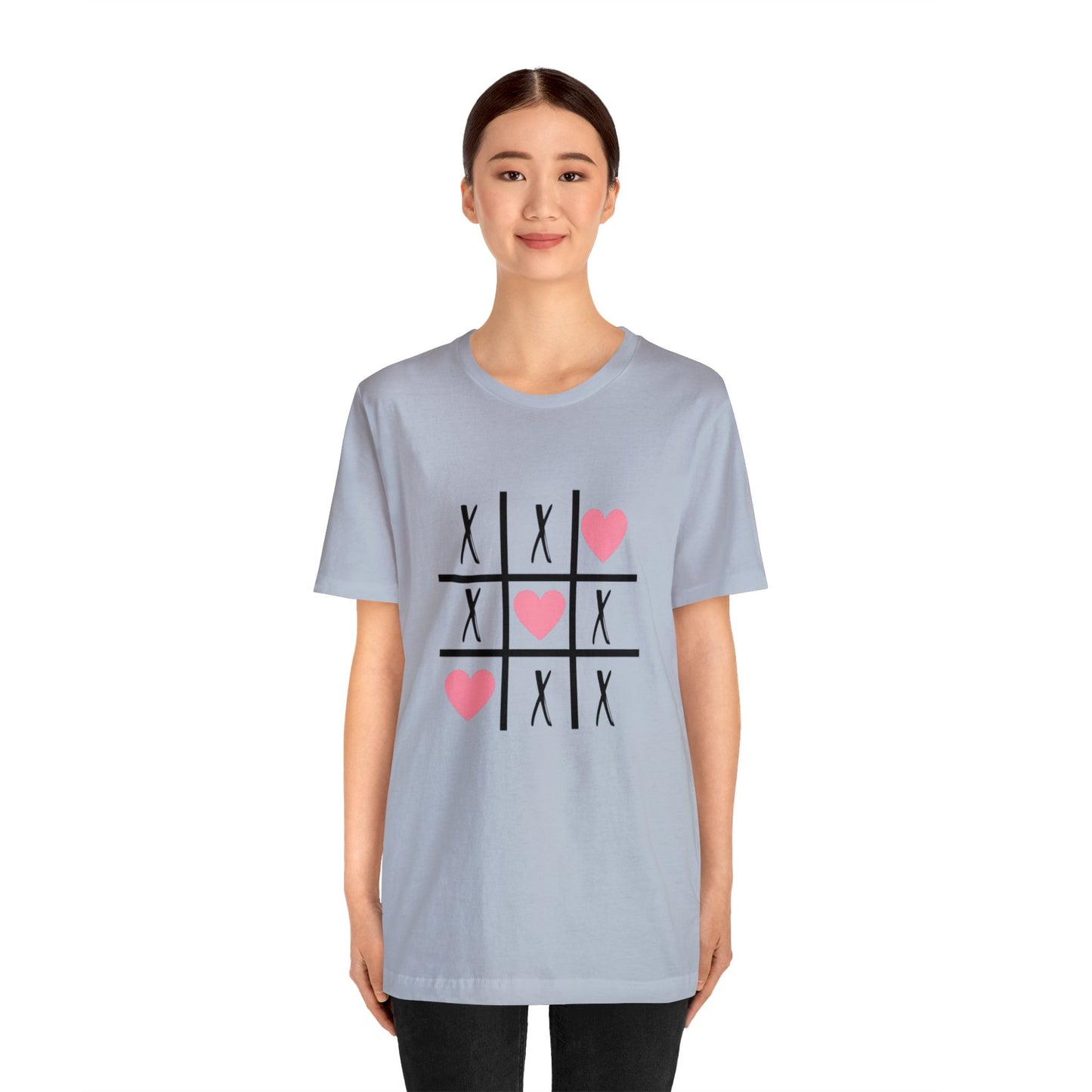 Tic Tac Toe Heart Unisex Jersey Short Sleeve Tee