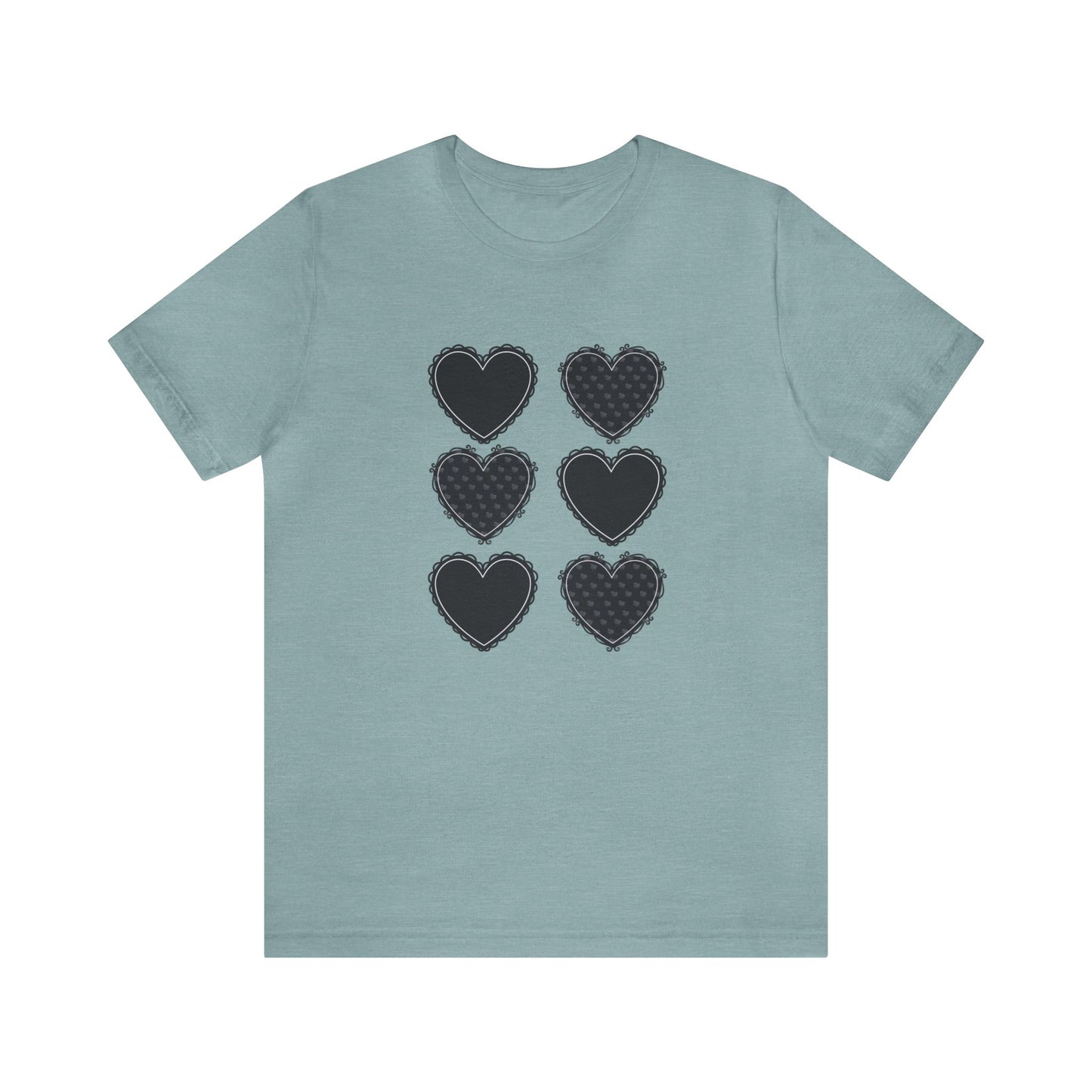 Black Hearts Unisex Jersey Short Sleeve Tee