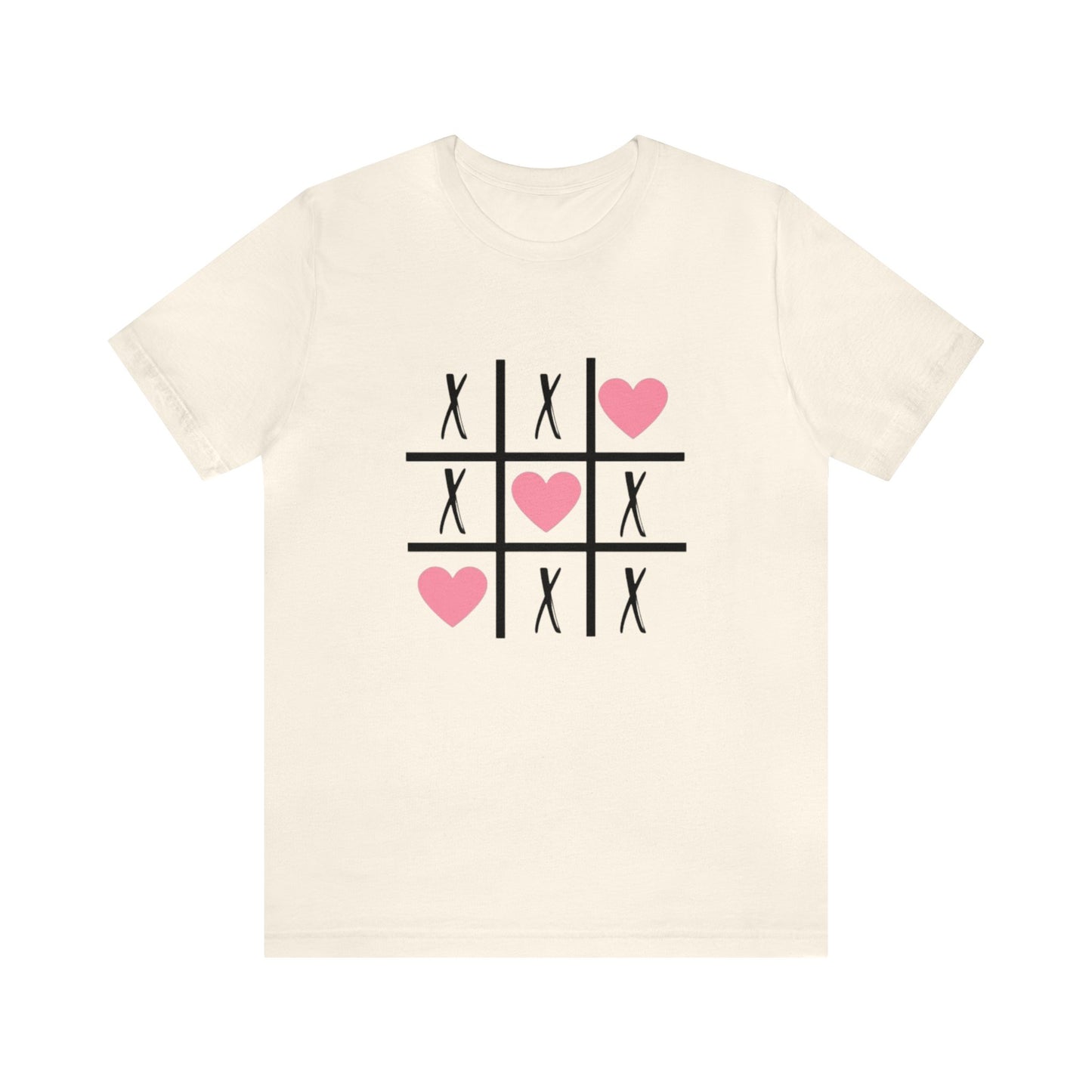 Tic Tac Toe Heart Unisex Jersey Short Sleeve Tee