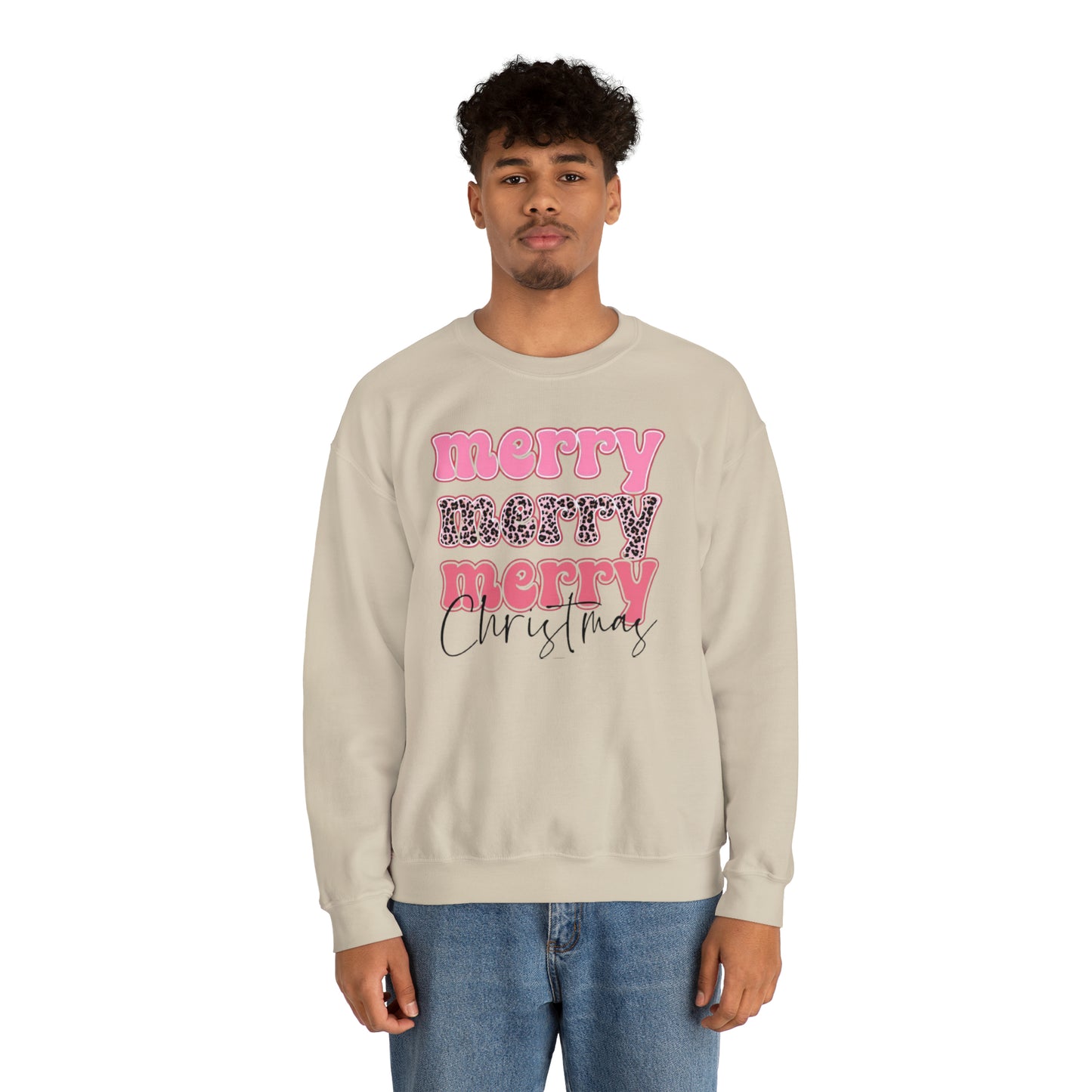 Merry Merry Merry Christmas Unisex Heavy Blend™ Crewneck Sweatshirt