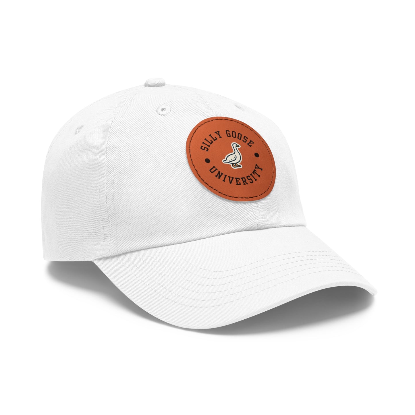 Silly Goose University Dad Hat with Leather Patch (Round)