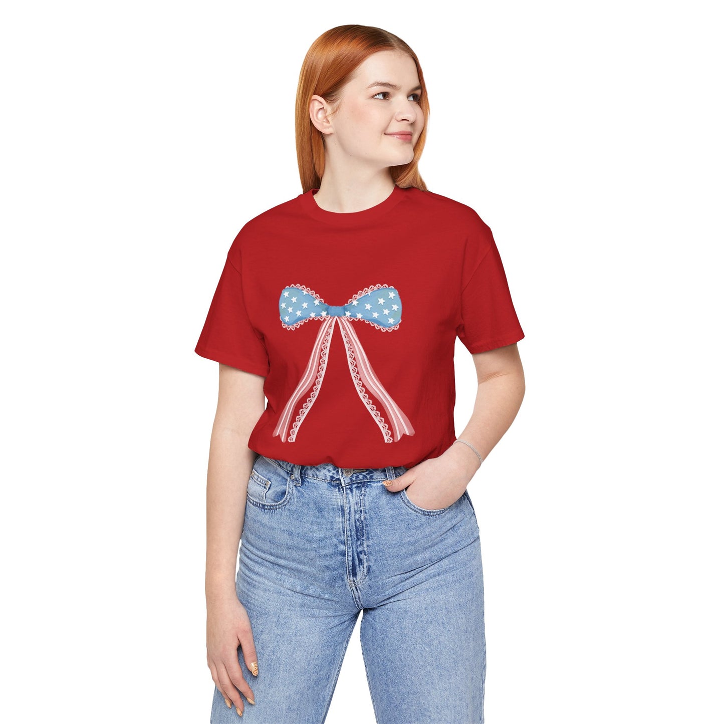 Patriotic Bow Unisex Jersey Short Sleeve Tee