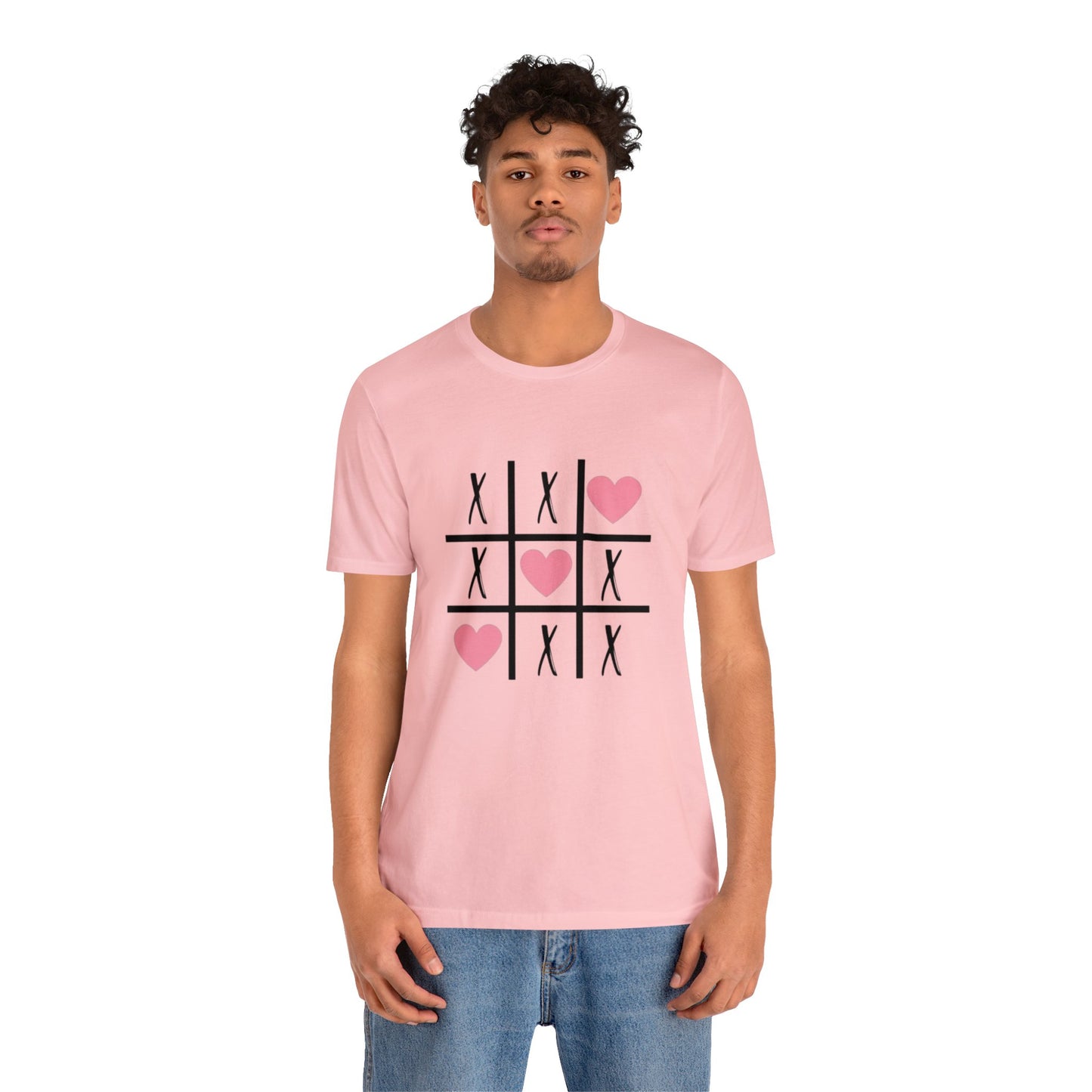 Tic Tac Toe Heart Unisex Jersey Short Sleeve Tee