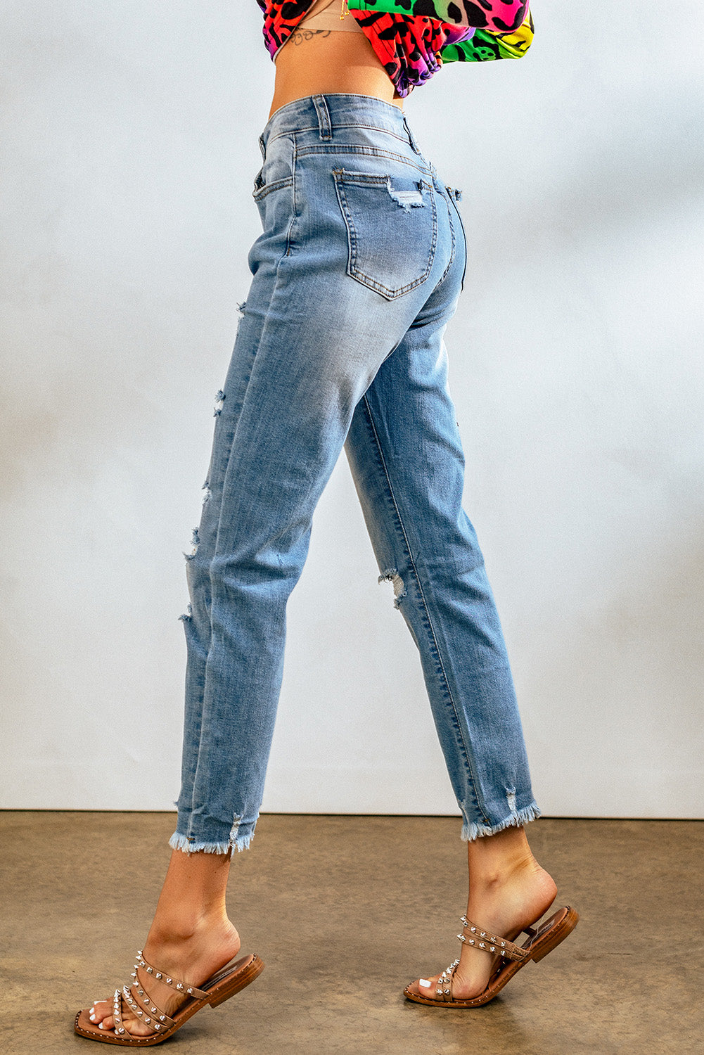 Distressed Boyfriend Denim Pants