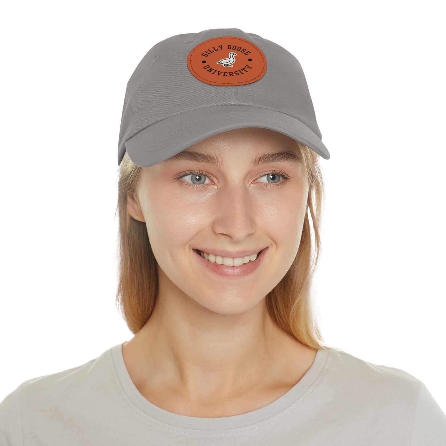 Silly Goose University Dad Hat with Leather Patch (Round)