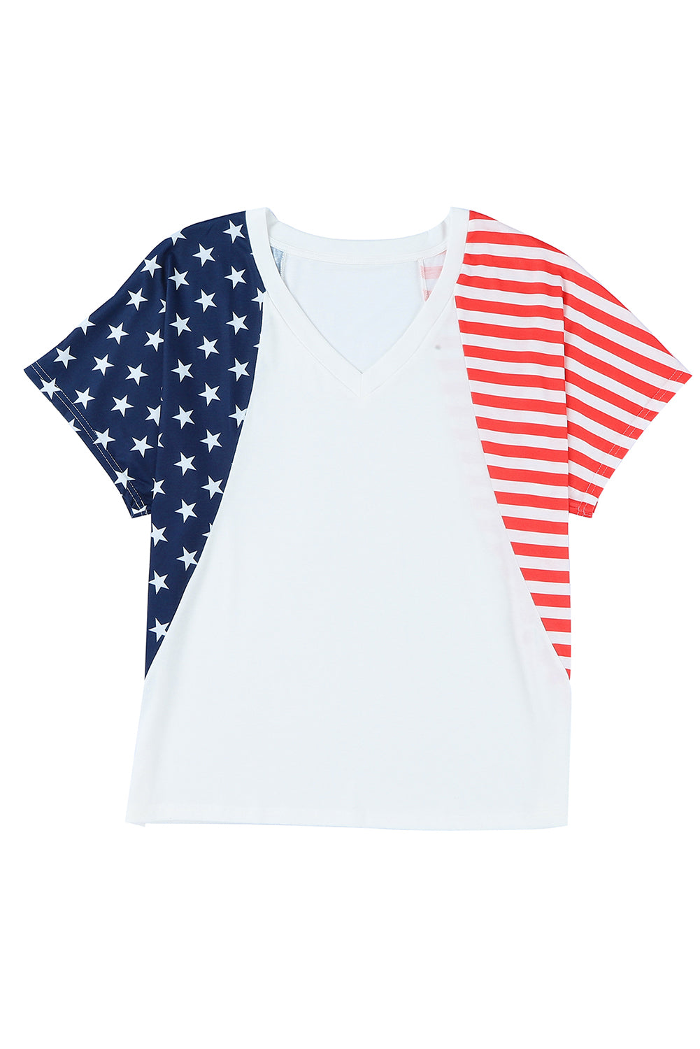 USA Stars and Stripes V Neck Tee