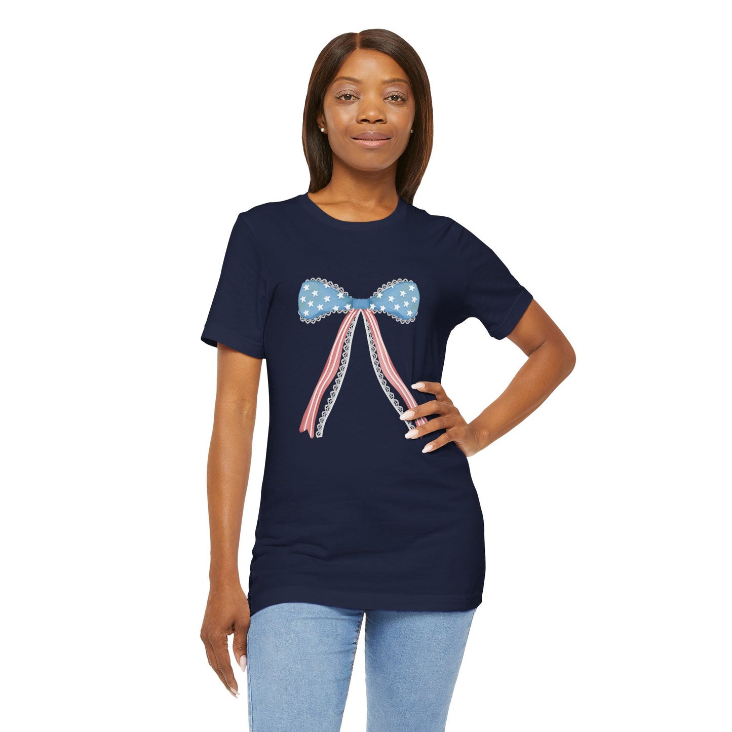 Patriotic Bow Unisex Jersey Short Sleeve Tee