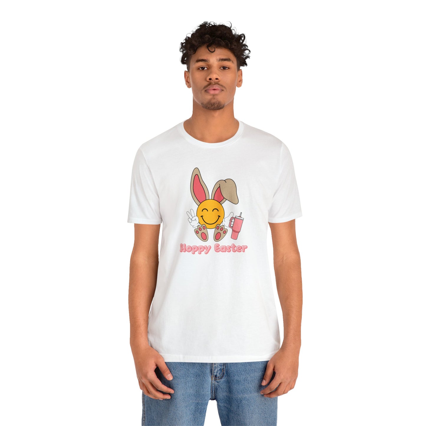 Hoppy Easter Smiley Cup Unisex Jersey Short Sleeve Tee