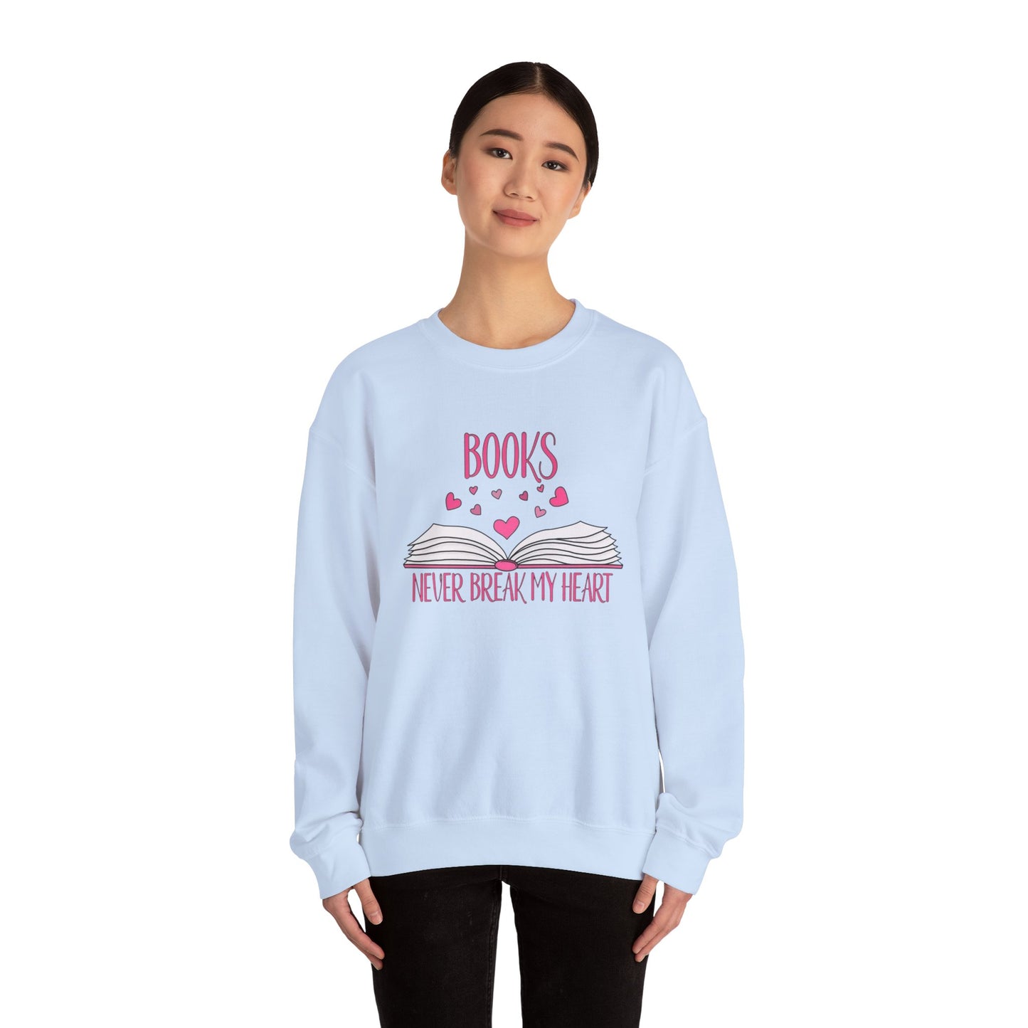 Books Never Break My Heart Unisex Heavy Blend™ Crewneck Sweatshirt