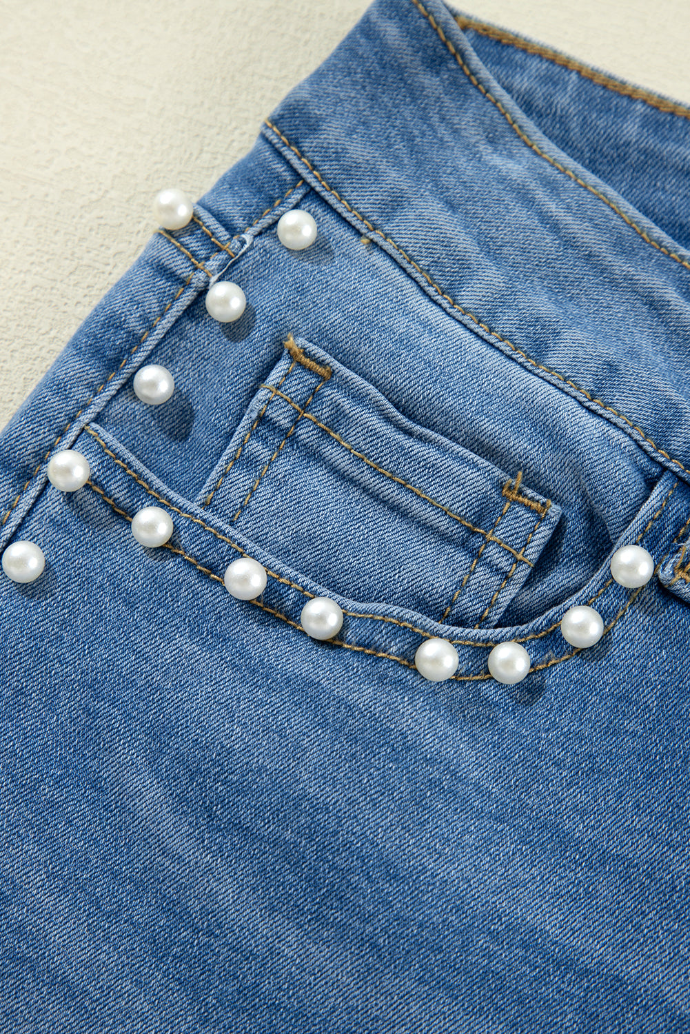 Dusk Blue Pearl Boot Cut Denim Jeans