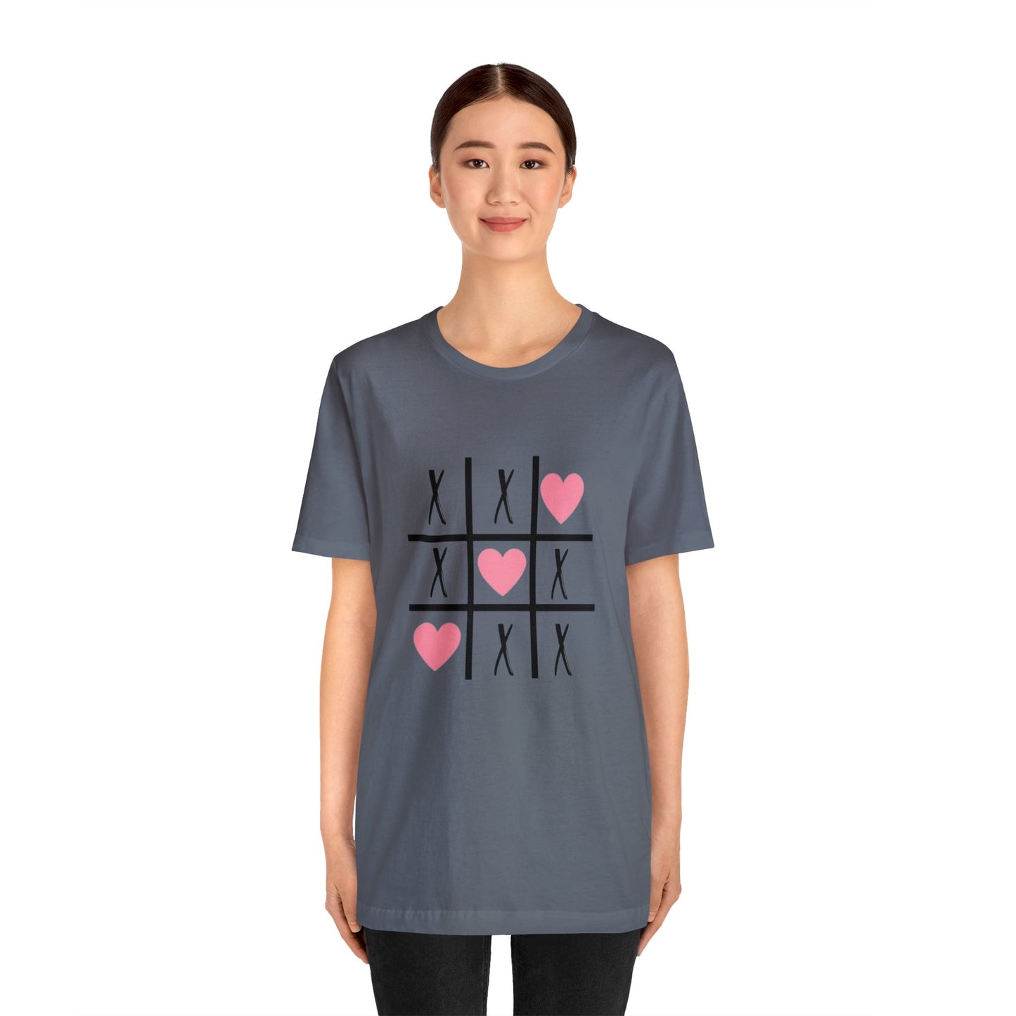 Tic Tac Toe Heart Unisex Jersey Short Sleeve Tee