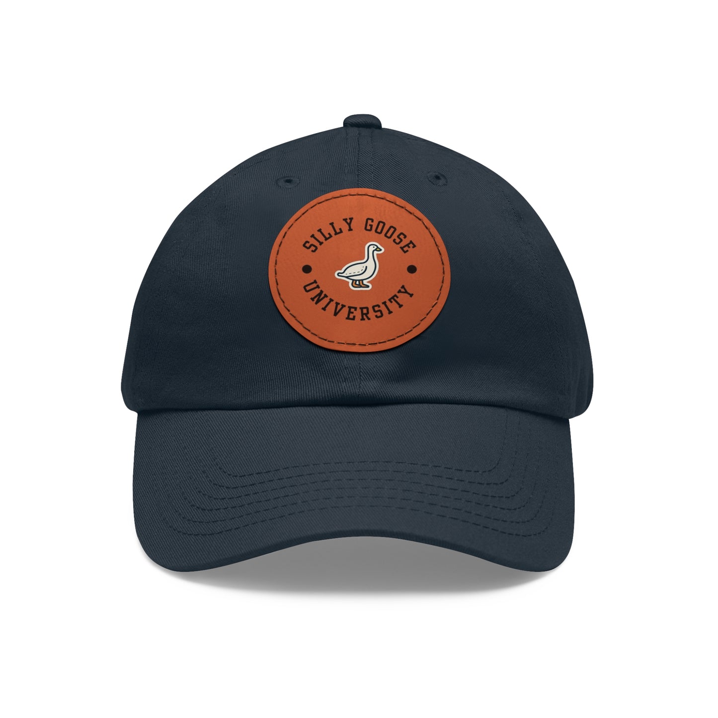 Silly Goose University Dad Hat with Leather Patch (Round)