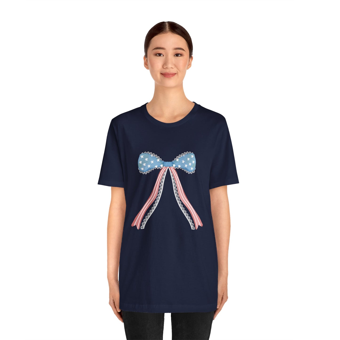 Patriotic Bow Unisex Jersey Short Sleeve Tee