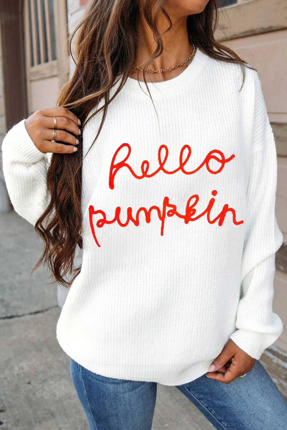 Hello Pumpkin Graphic Sweater