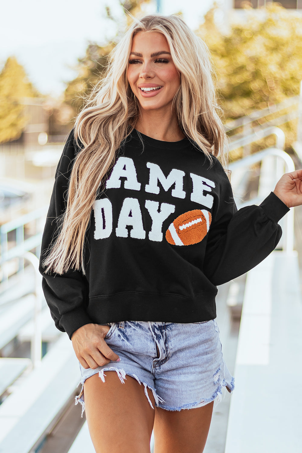 GAME DAY Graphic Varsity Pullover Sweatshirt