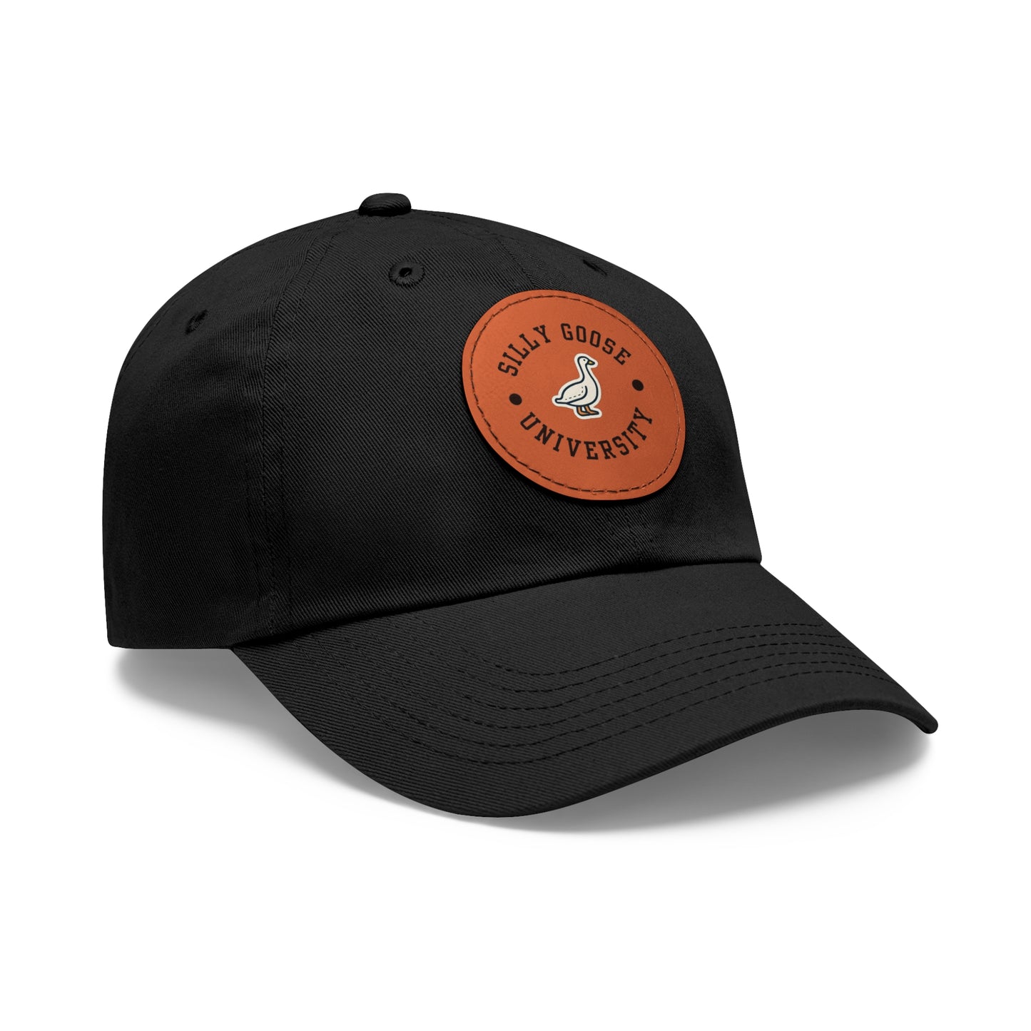 Silly Goose University Dad Hat with Leather Patch (Round)