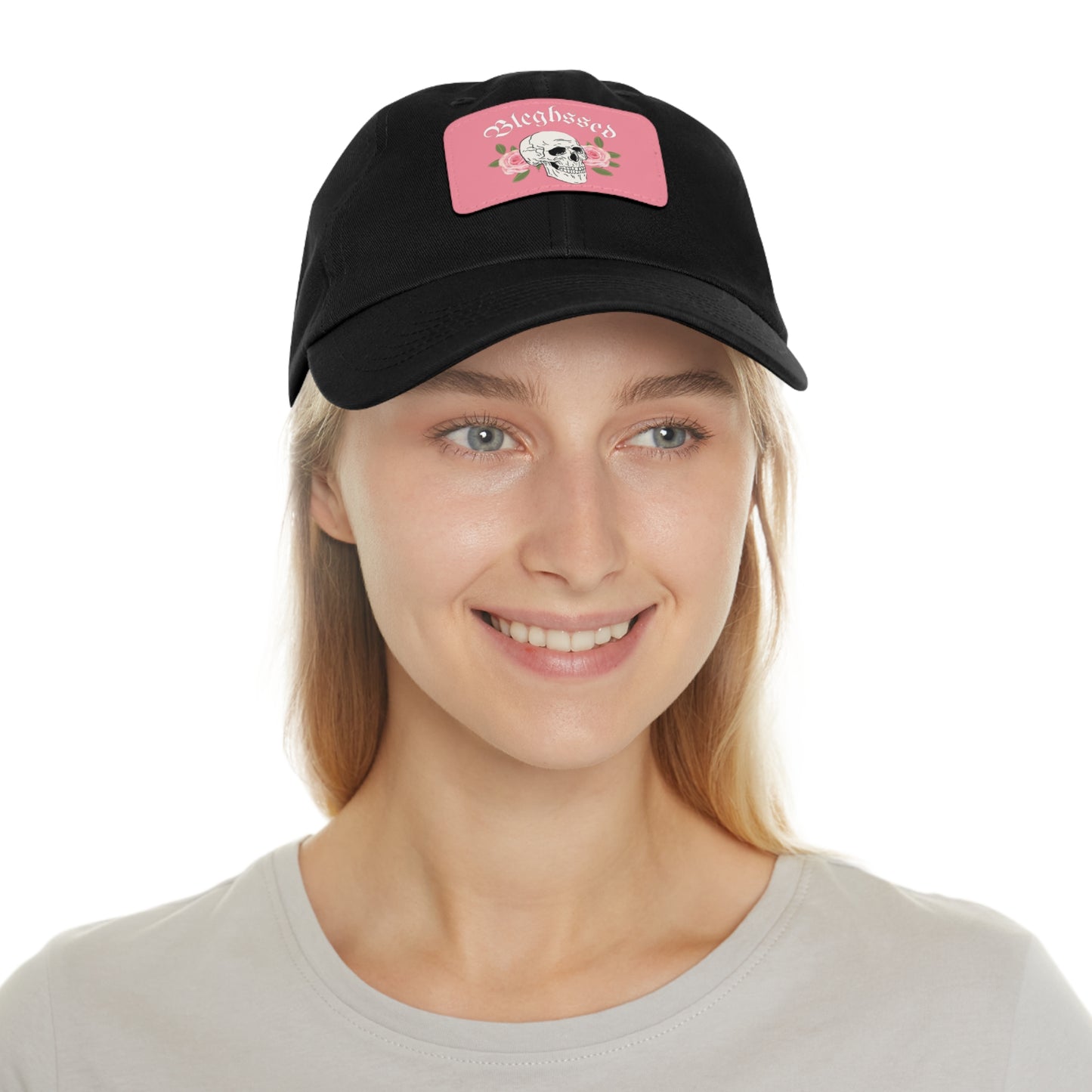 Bleghssed Dad Hat with Leather Patch (Rectangle)