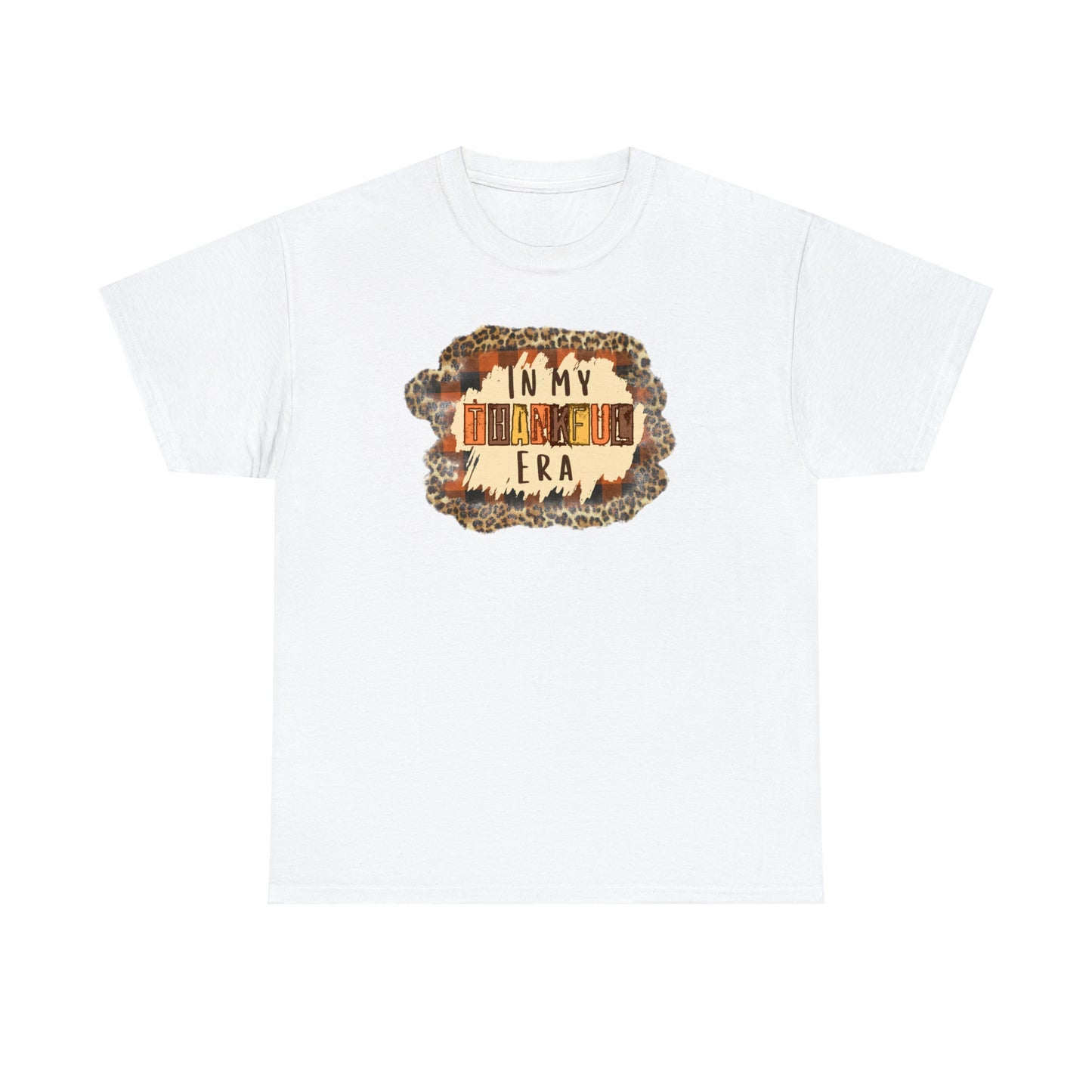 Leopard Plaid In My Thankful Era Unisex Heavy Cotton Tee