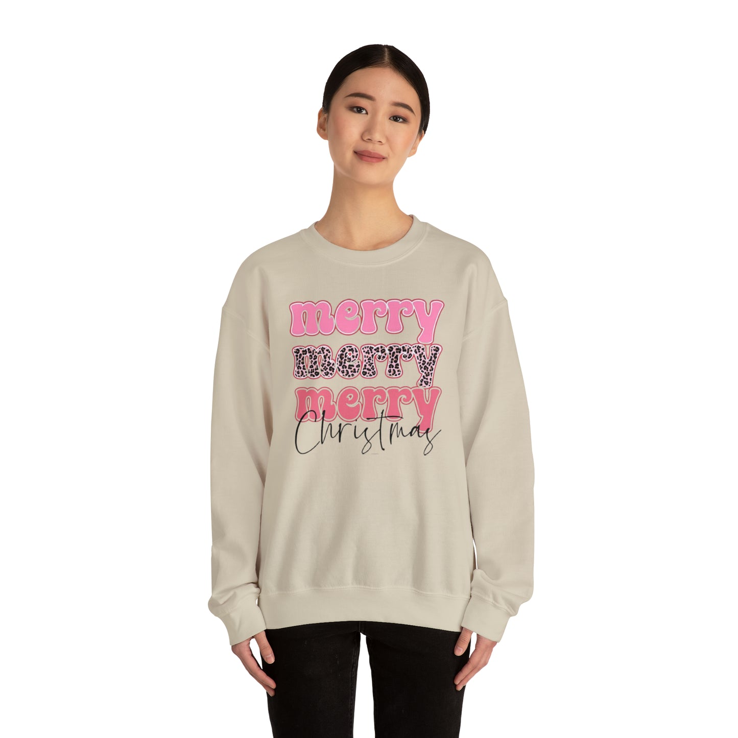 Merry Merry Merry Christmas Unisex Heavy Blend™ Crewneck Sweatshirt