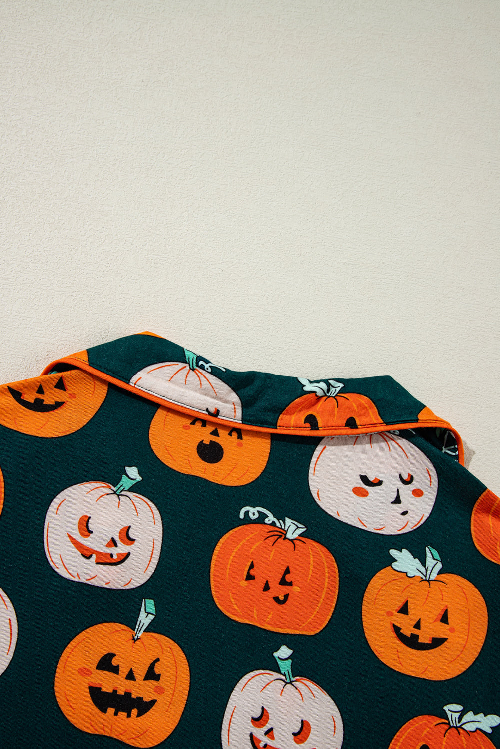 Halloween Pattern Short Sleeve Shirt Pajama Set