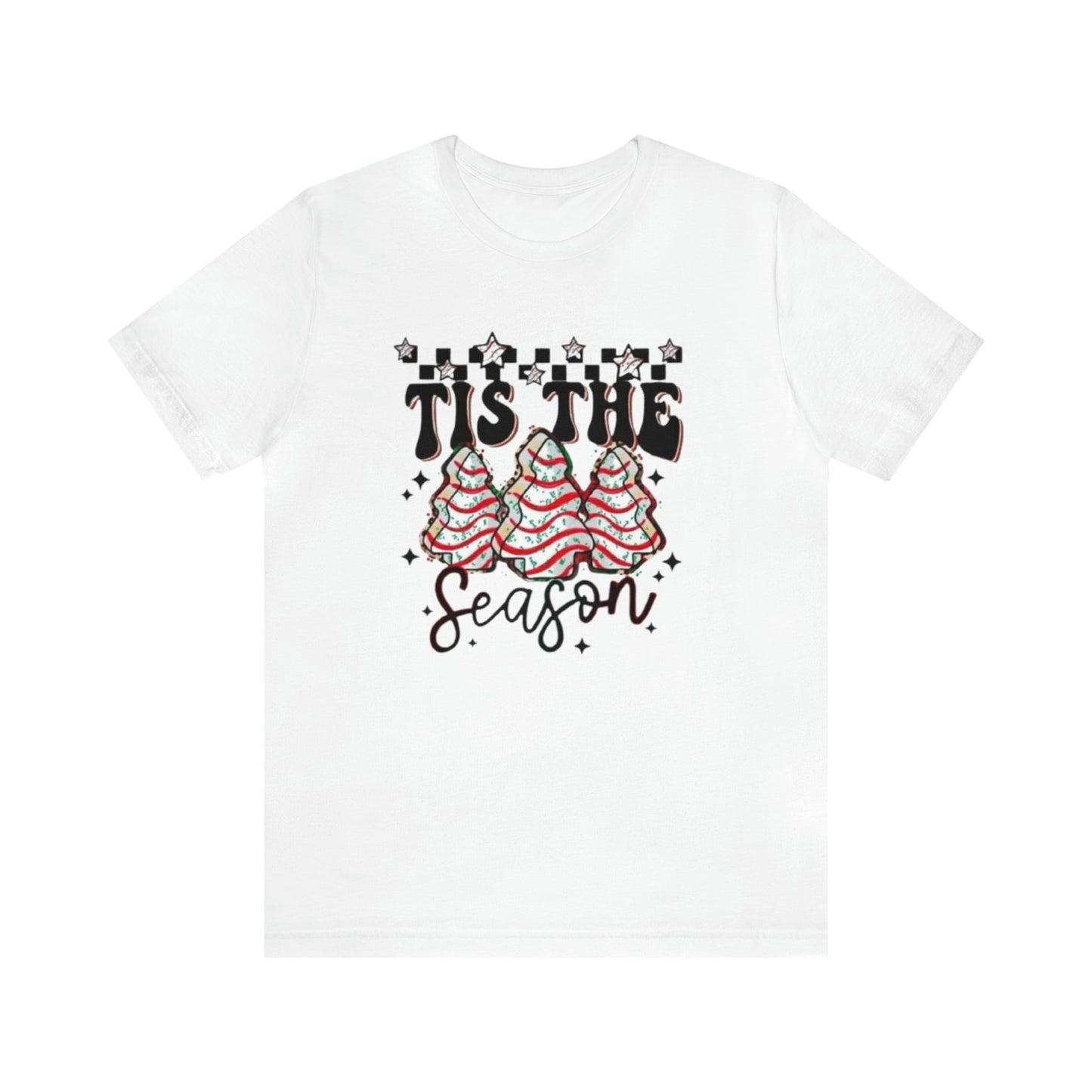 Tis the Season Christmas Tree Cake Unisex Jersey Short Sleeve Tee