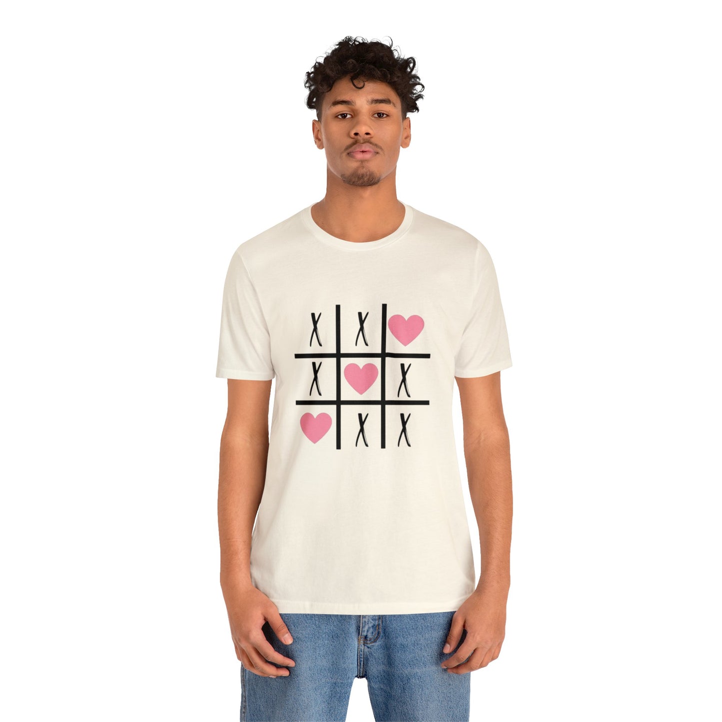 Tic Tac Toe Heart Unisex Jersey Short Sleeve Tee