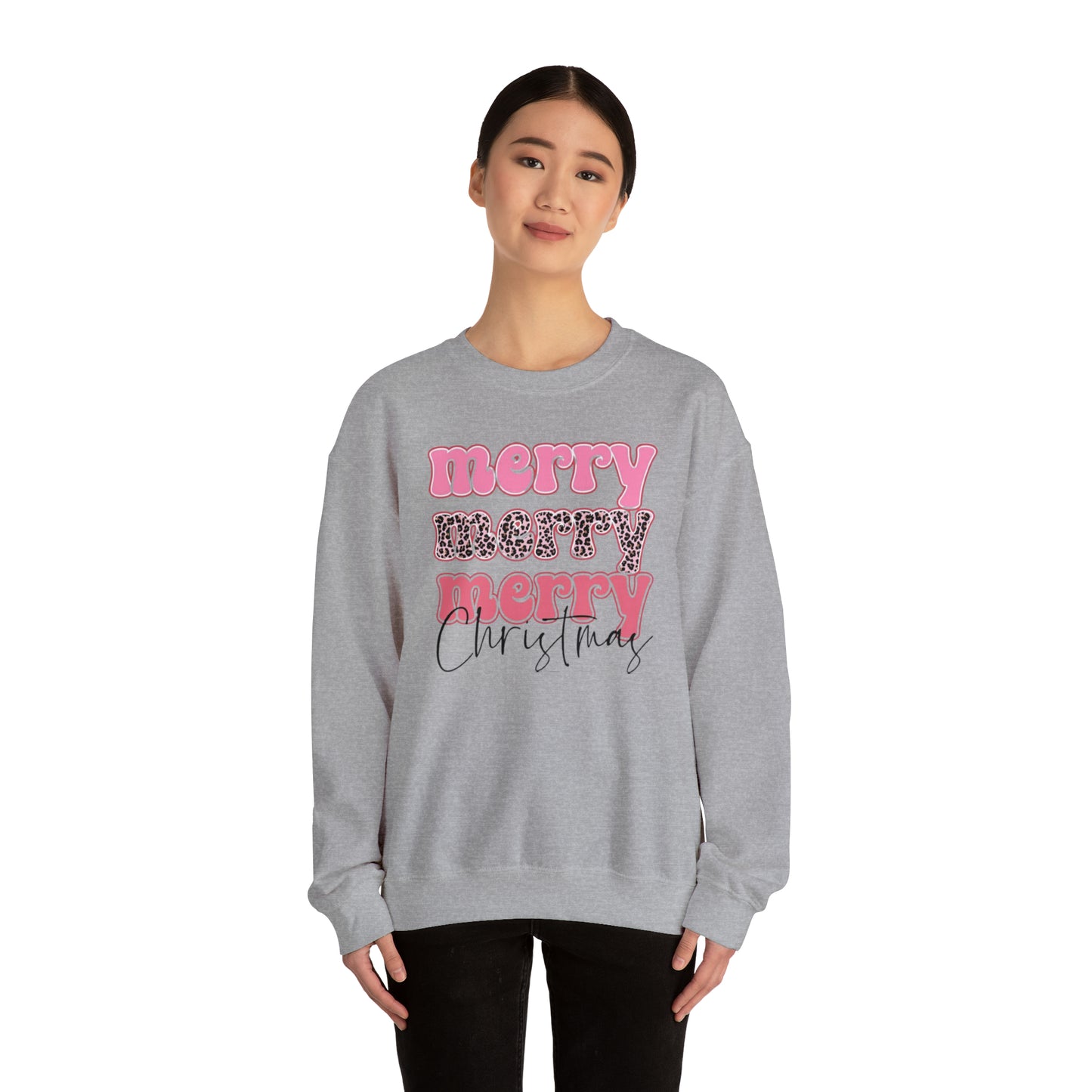 Merry Merry Merry Christmas Unisex Heavy Blend™ Crewneck Sweatshirt