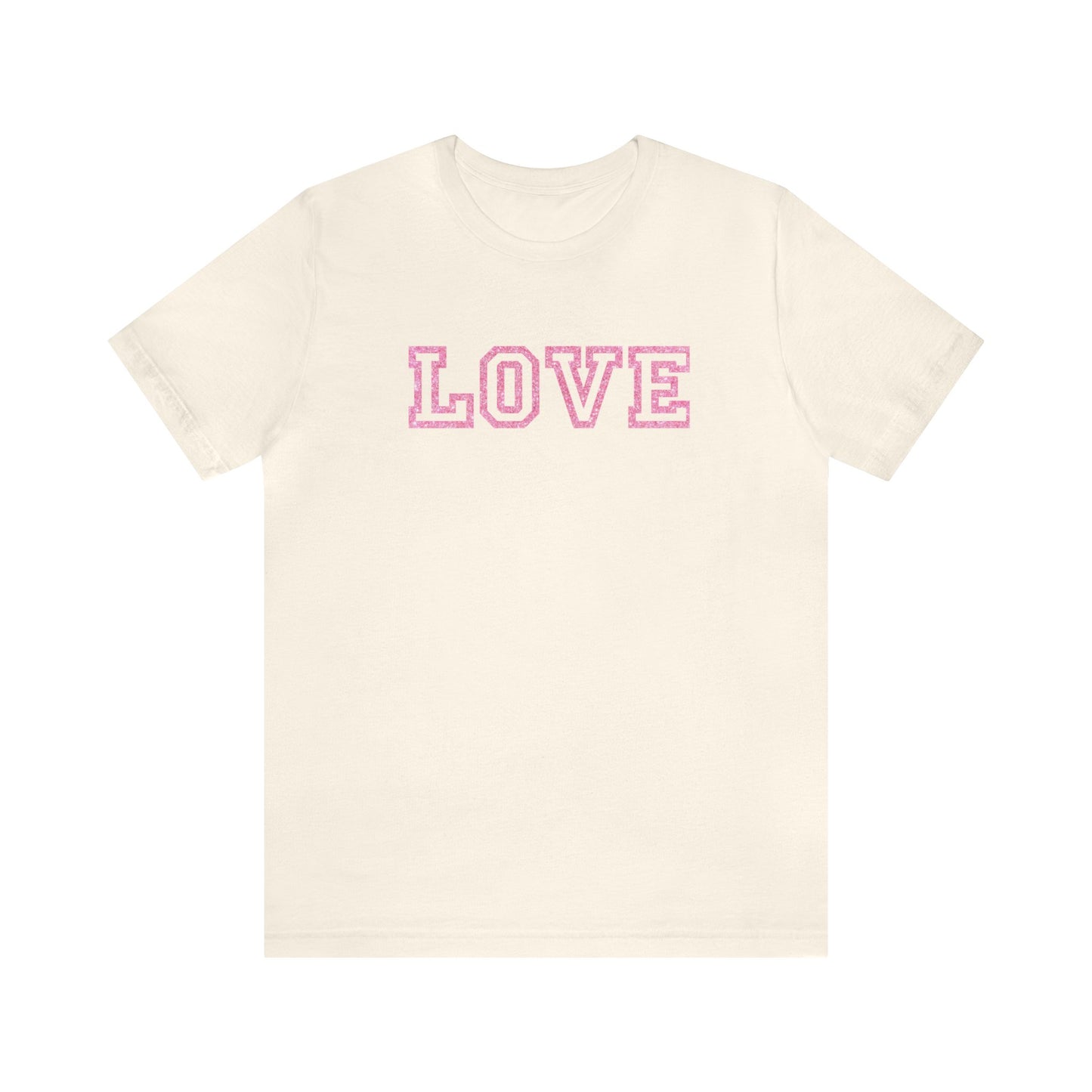 Pink Glitter Love Unisex Jersey Short Sleeve Tee