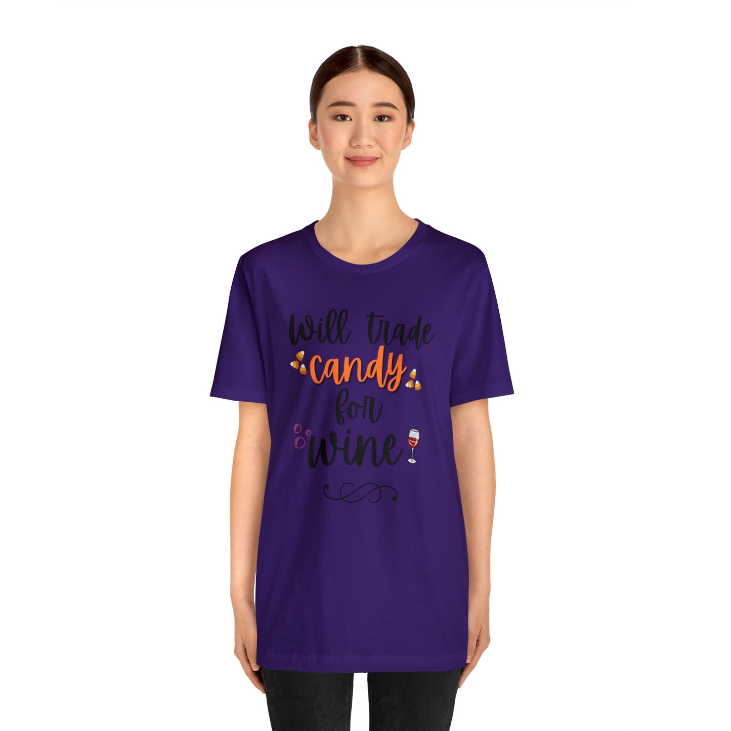 Will Trade Candy for Wine Unisex Jersey Short Sleeve Tee