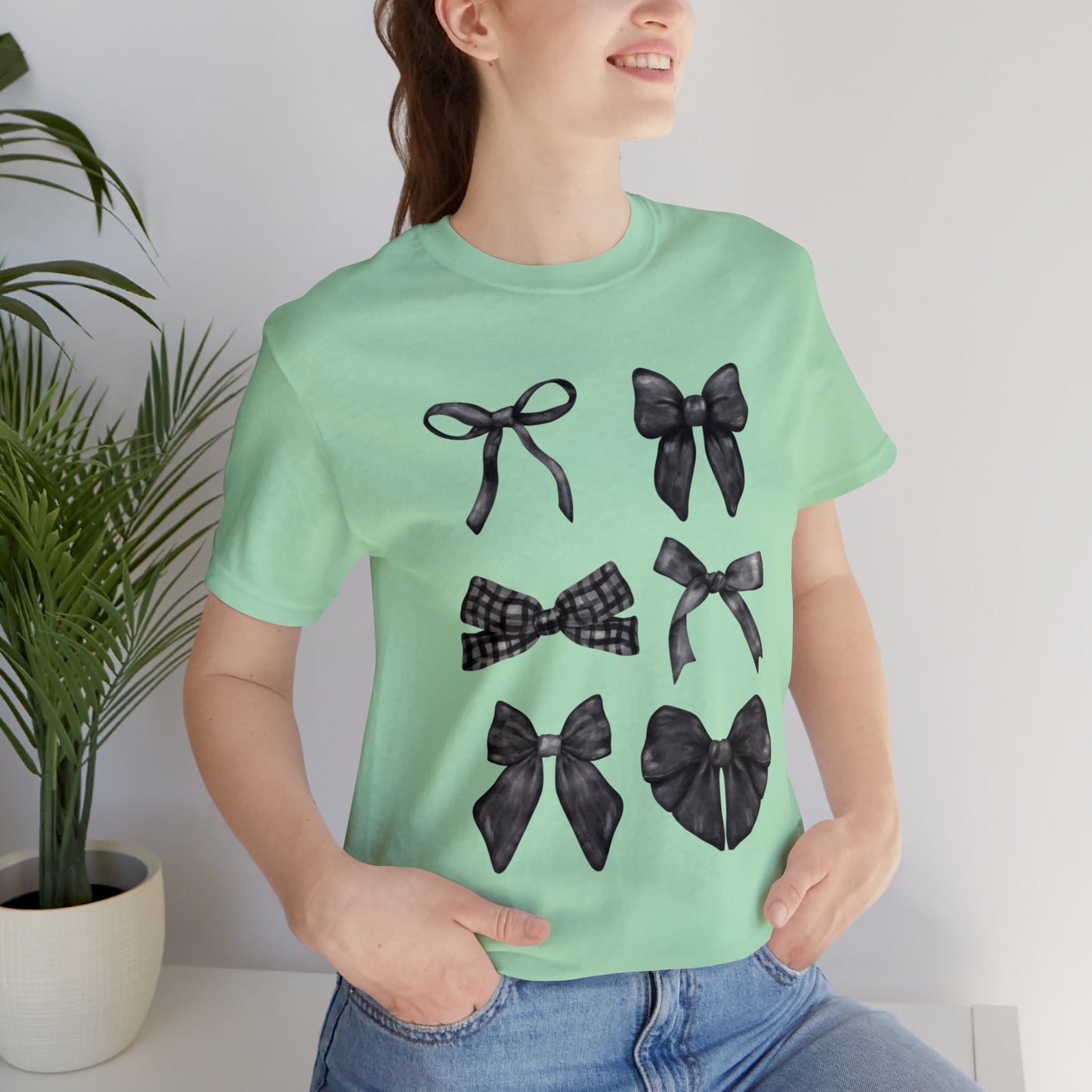 Black Bow Coquette Design Unisex Jersey Short Sleeve Tee