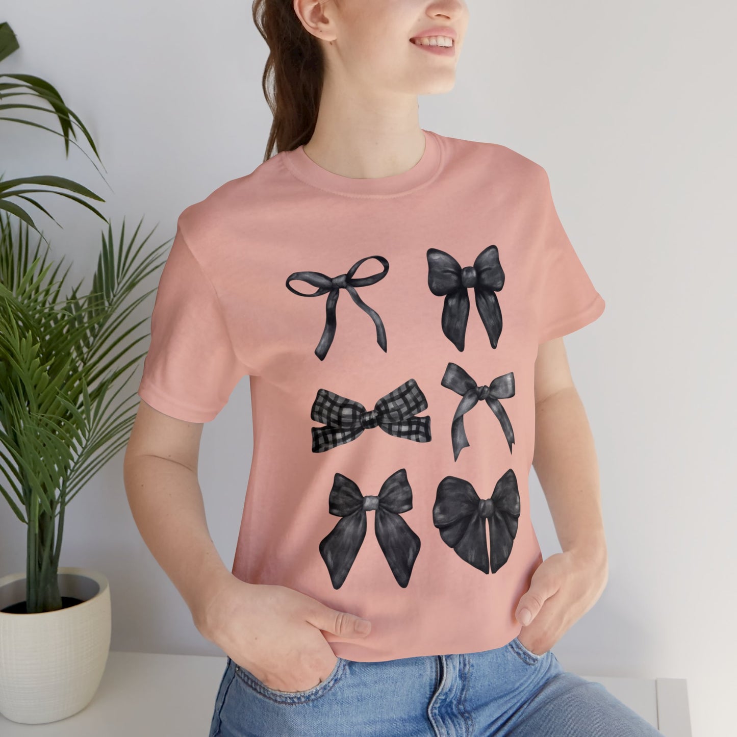 Black Bow Coquette Design Unisex Jersey Short Sleeve Tee