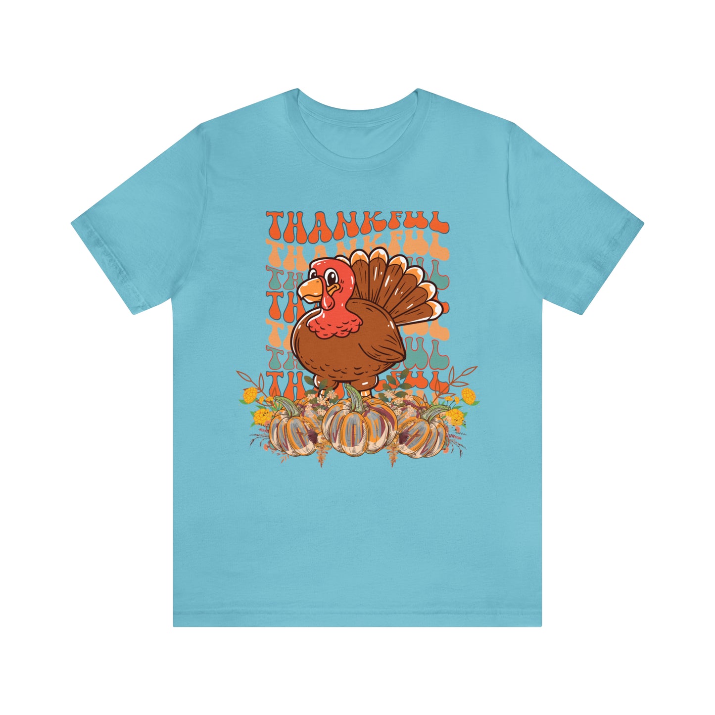 Thankful Turkey Pumpkins Unisex Jersey Short Sleeve Tee