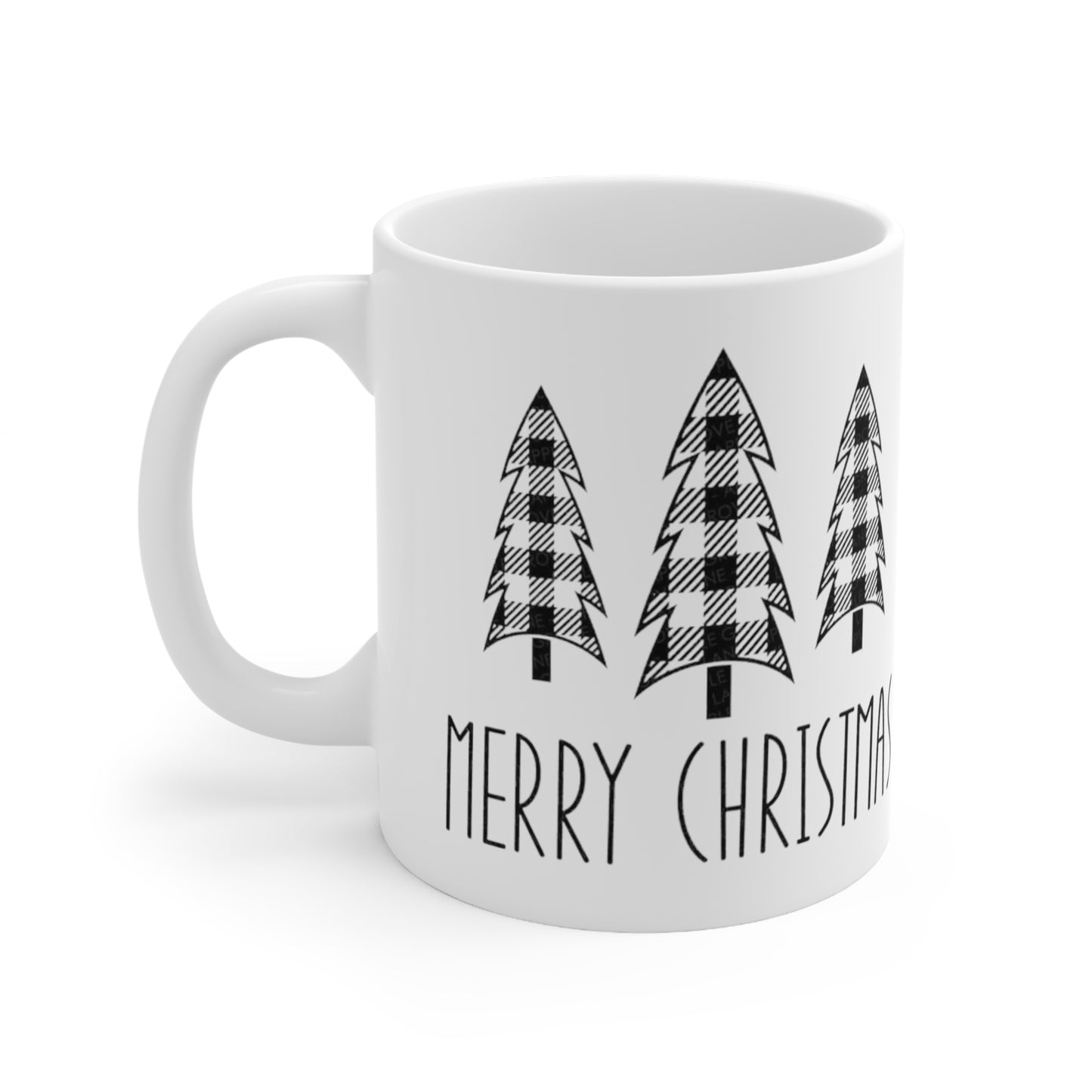 Plaid Christmas Tree Mug Ceramic Mug 11oz