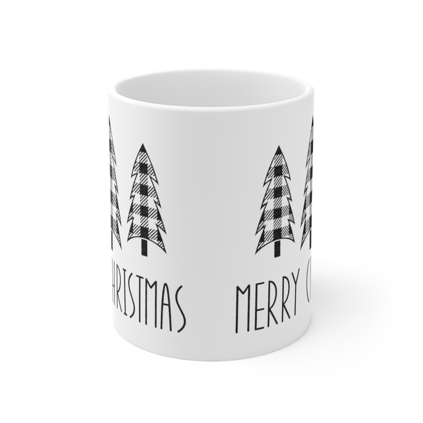 Plaid Christmas Tree Mug Ceramic Mug 11oz