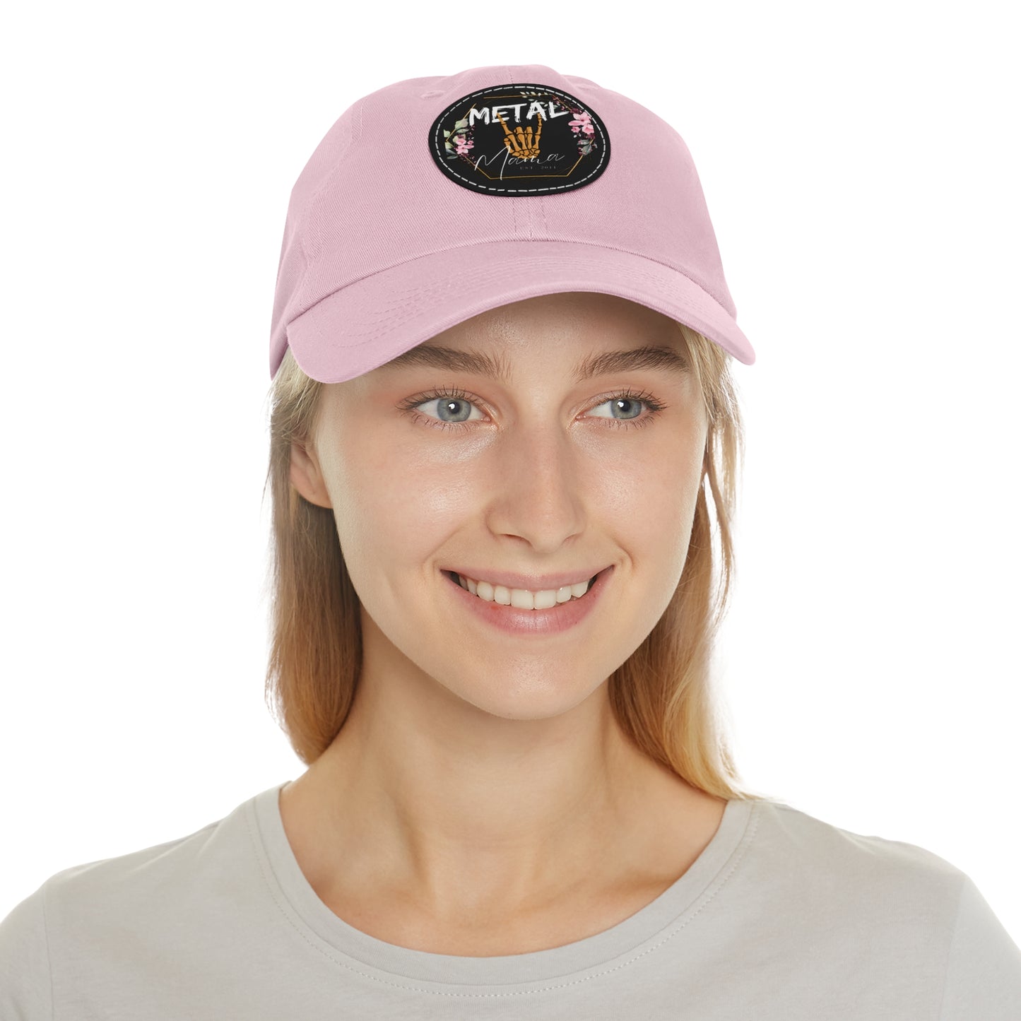 Metal Mama Dad Hat with Leather Patch (Round)