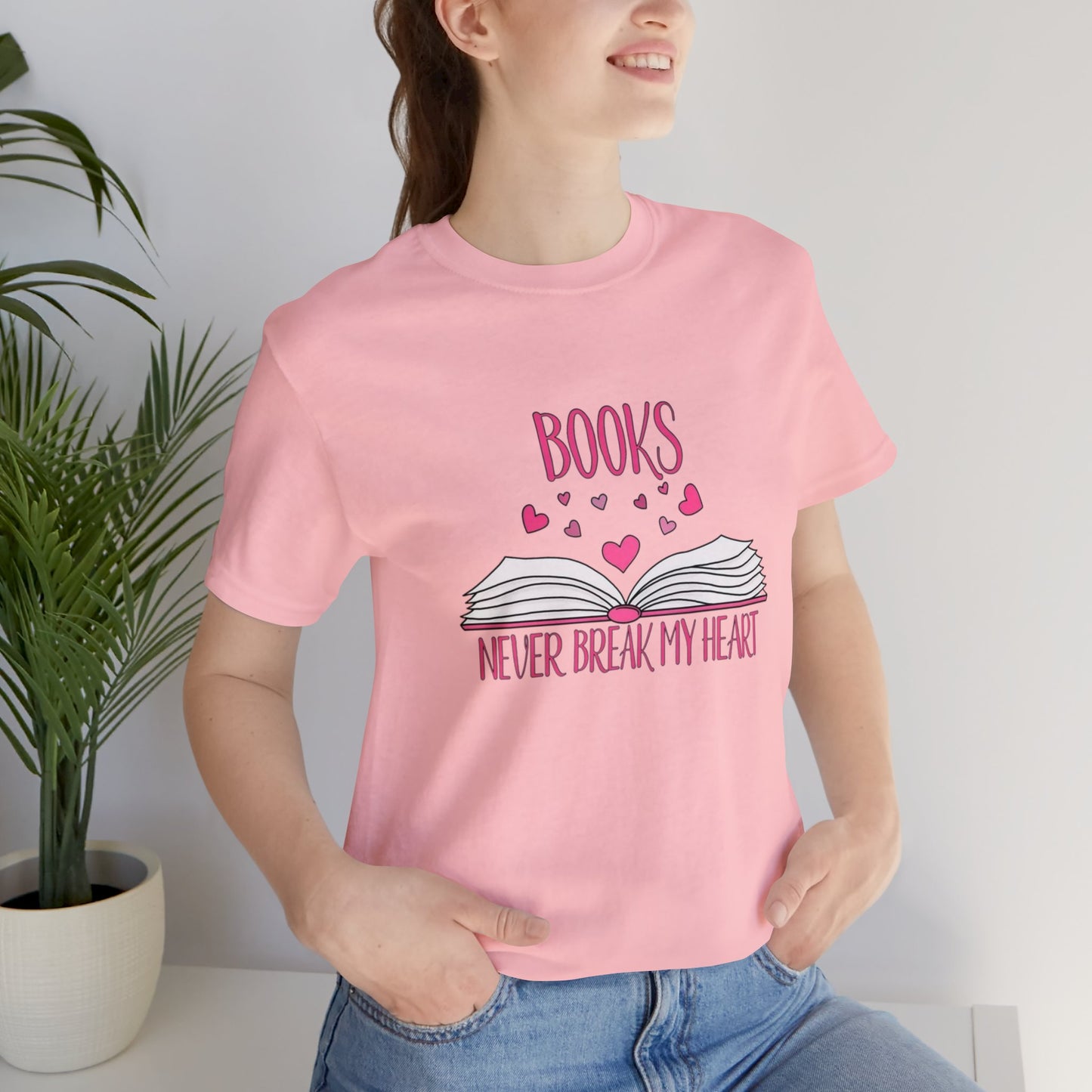 Books Never Break My Heart Unisex Jersey Short Sleeve Tee