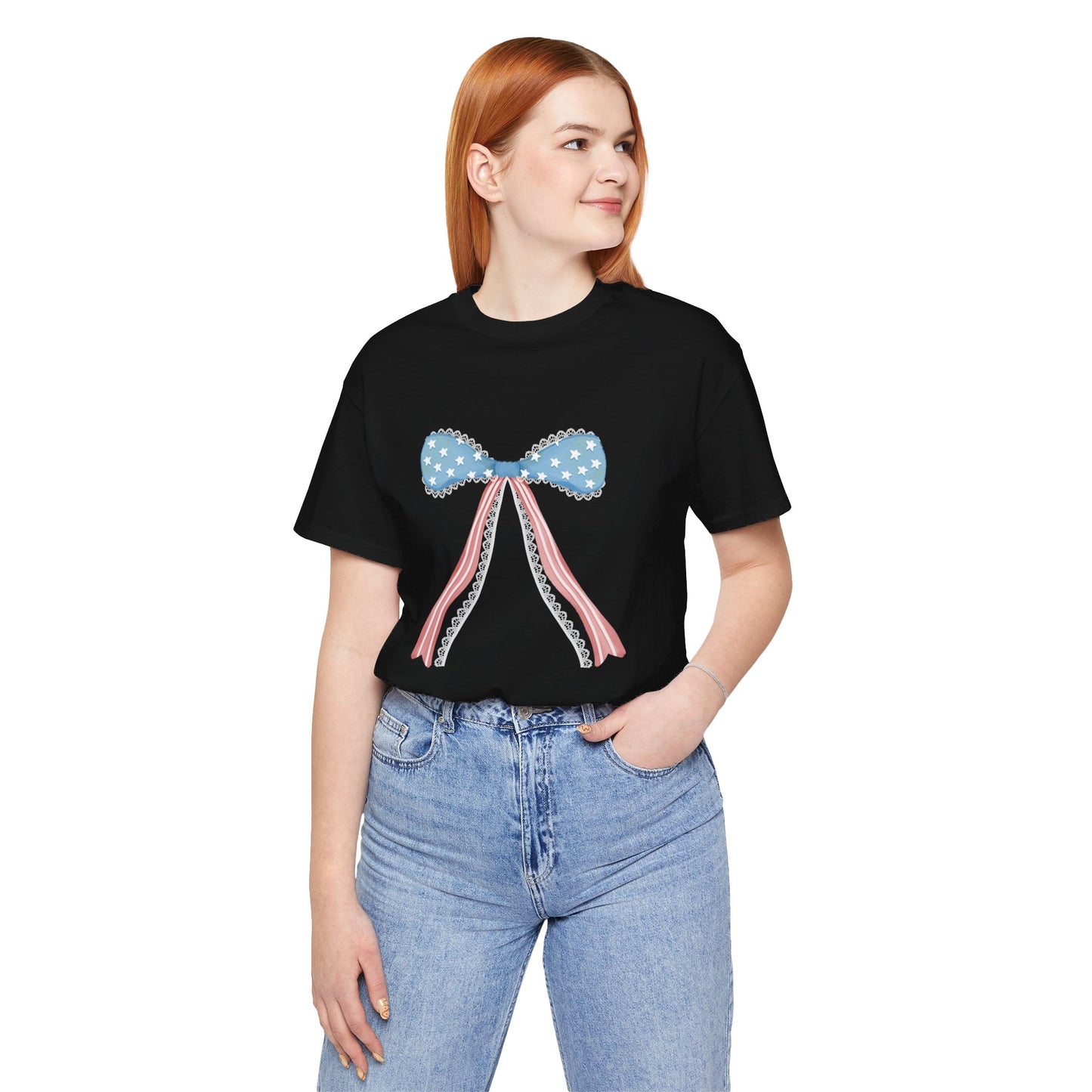 Patriotic Bow Unisex Jersey Short Sleeve Tee