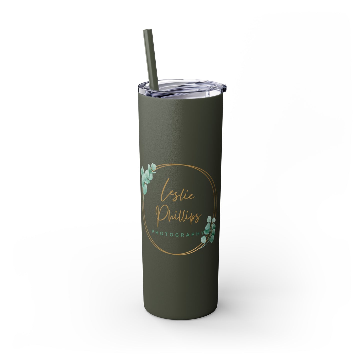 Leslie Phillips Photography Skinny Tumbler with Straw, 20oz